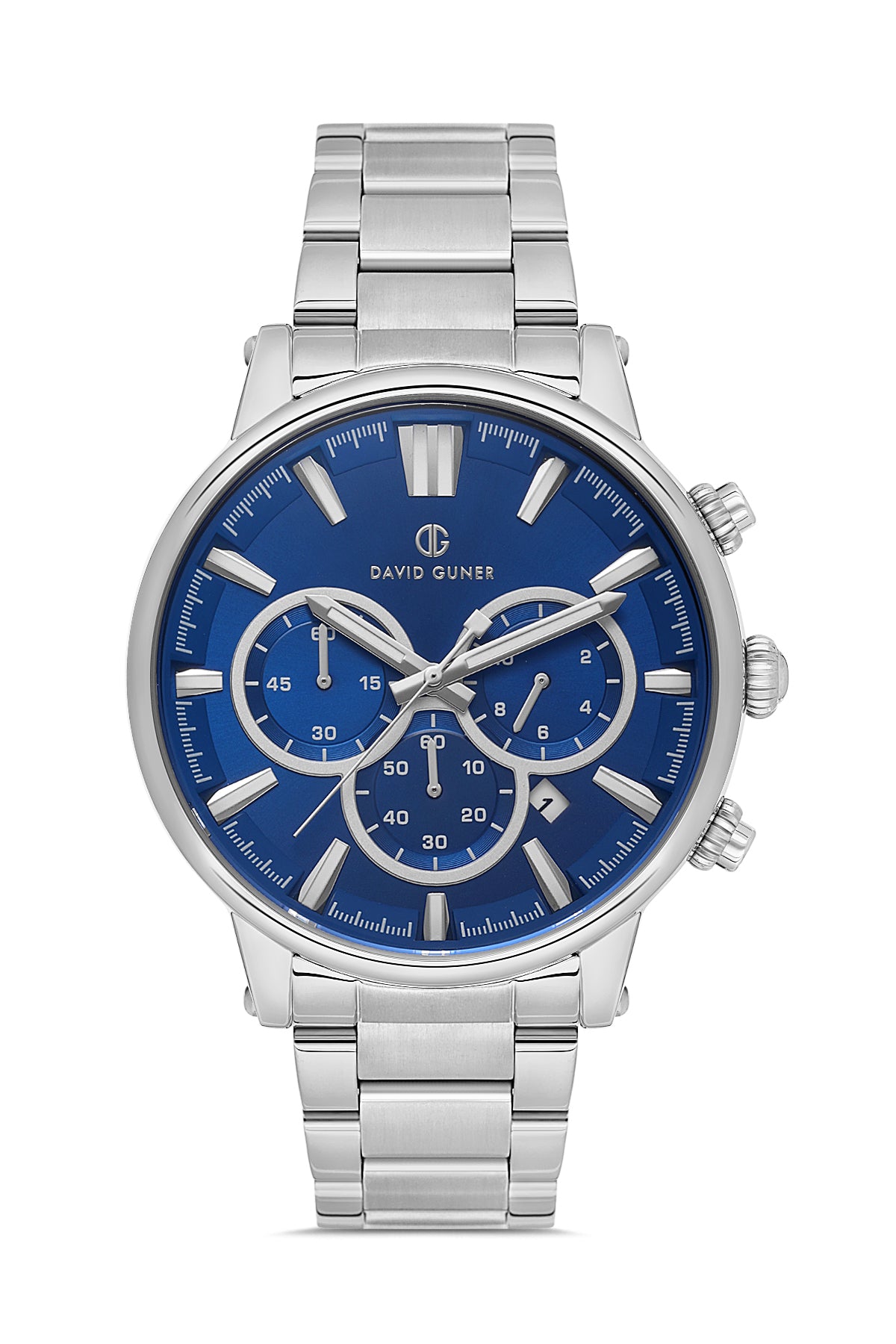 DAVID GUNER GÜMÜŞ KAPLAMALI MAVİ KADRANLI ERKEK KOL SAATİ - DG-8536GA-A3