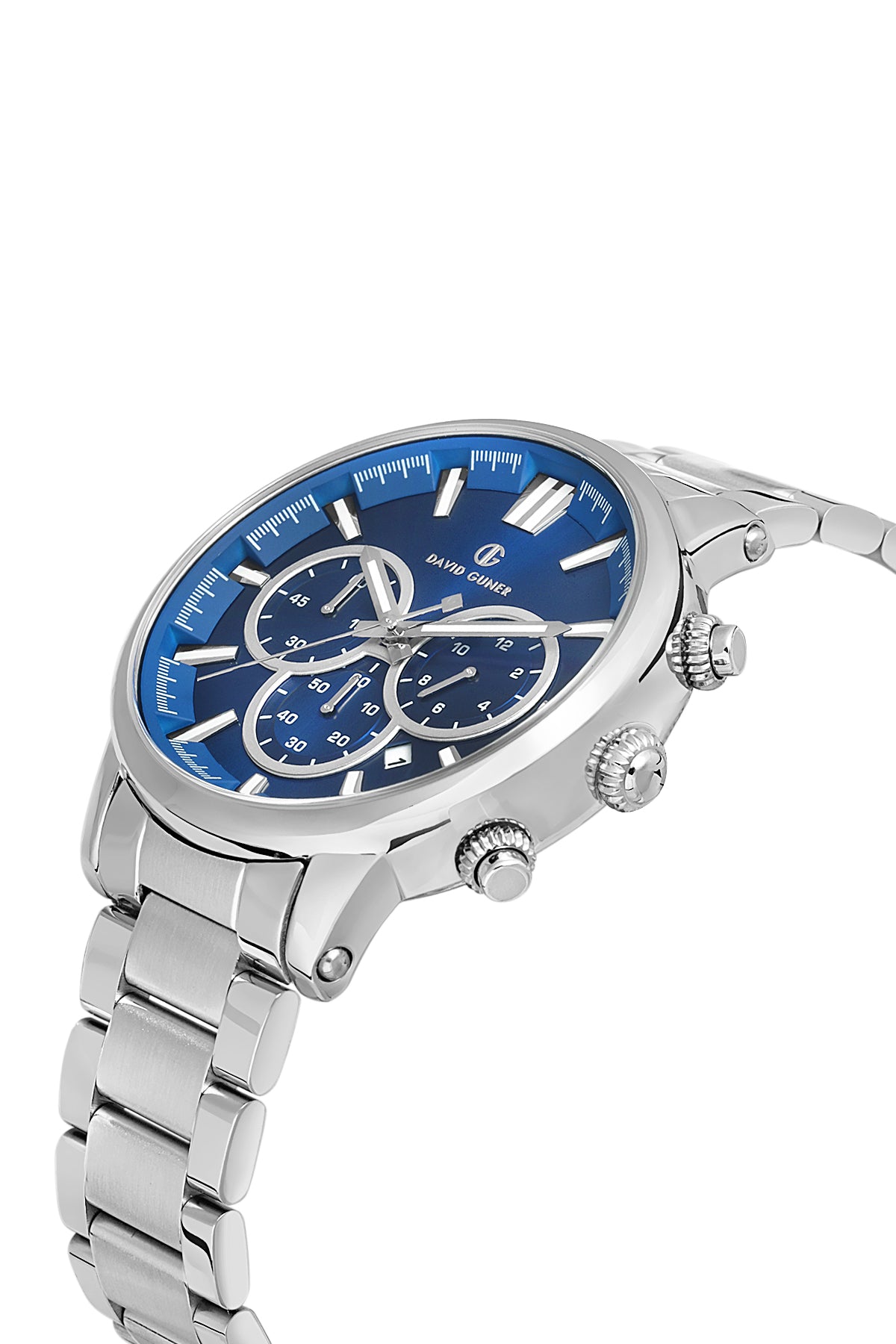 DAVID GUNER GÜMÜŞ KAPLAMALI MAVİ KADRANLI ERKEK KOL SAATİ - DG-8536GA-A3