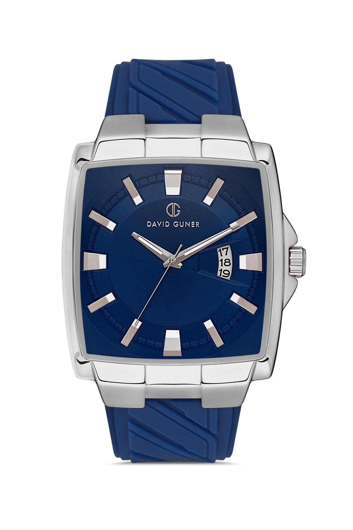 DAVID GUNER Gümüş Kaplamalı Mavi Kadranlı Erkek Kol Saati - DG-8622GD-L3