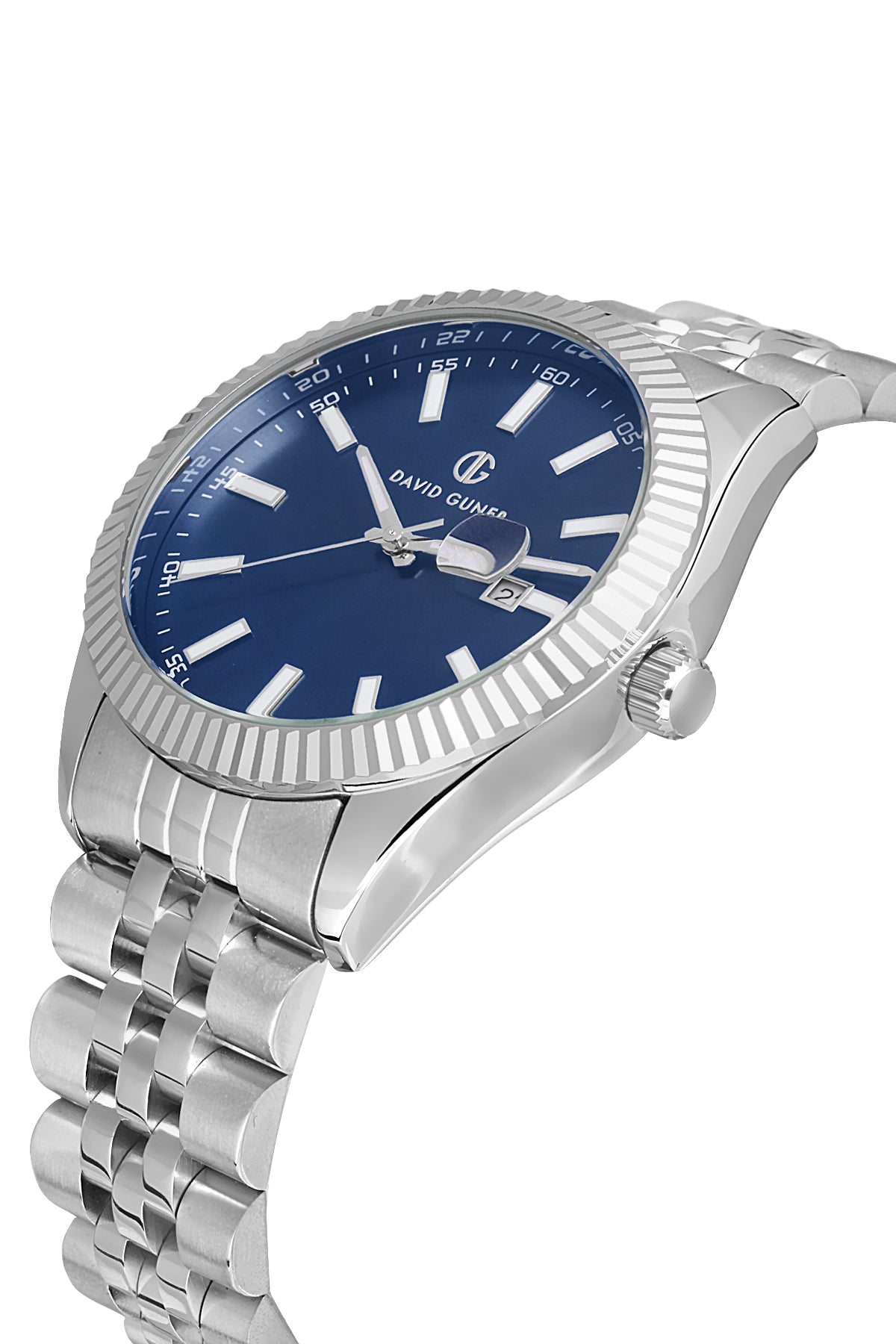 DAVID GUNER GÜMÜŞ KAPLAMALI MAVİ KADRANLI ERKEK KOL SAATİ DG-8626GA-A3