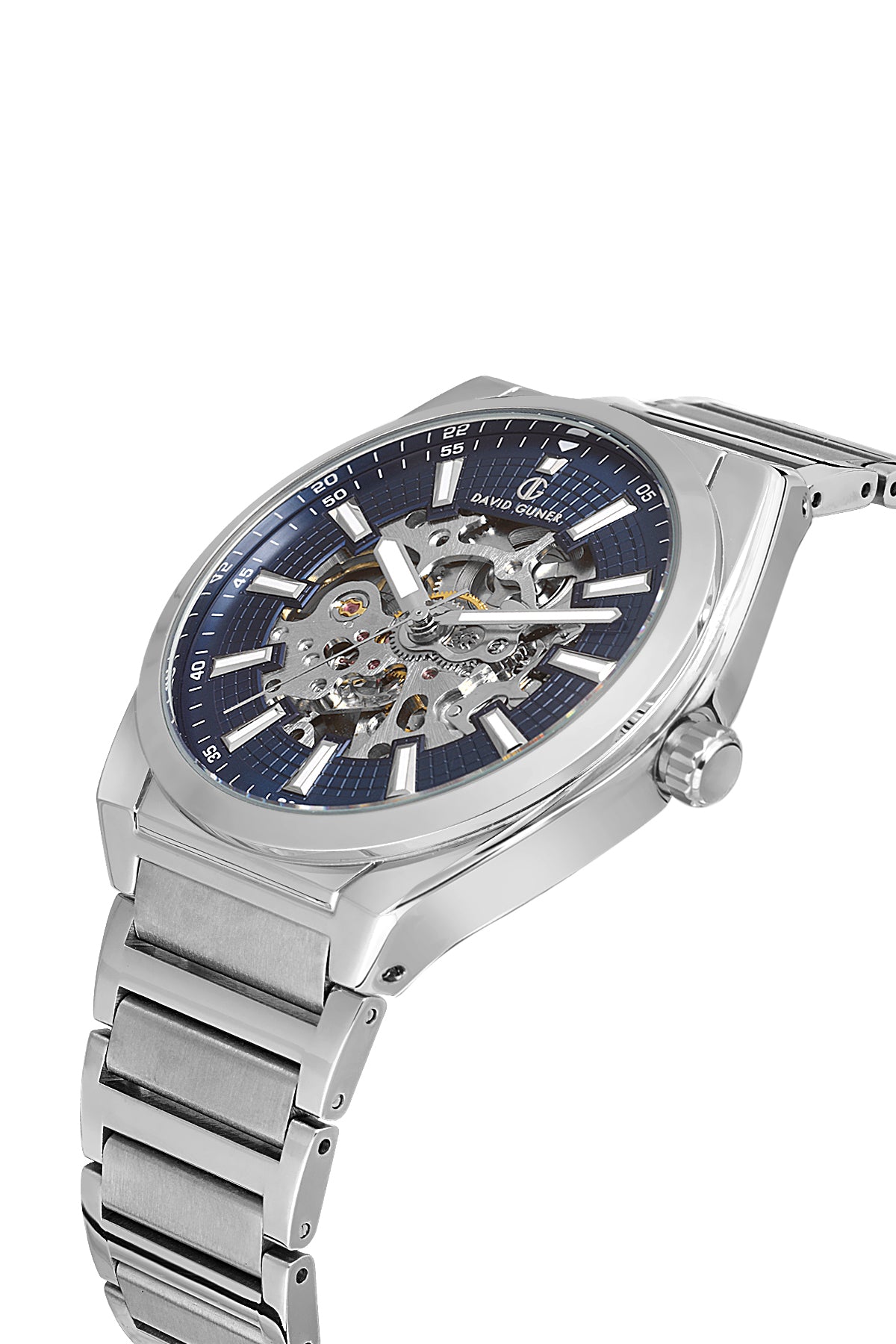 DAVID GUNER Otomatik Gümüş Kordonlu Mavi Kadranlı Erkek Saat - DG-8653GA-A3