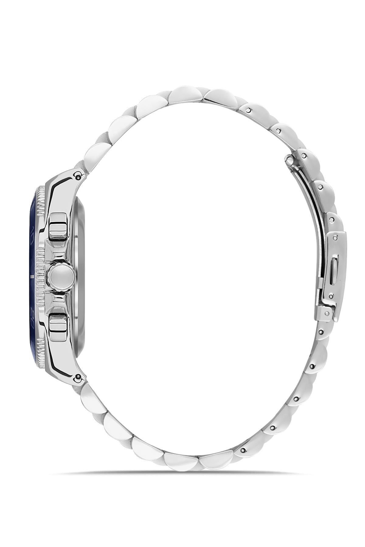 DAVID GUNER Dark Blue Dial Silver Plating Multifunctional Men's Watch