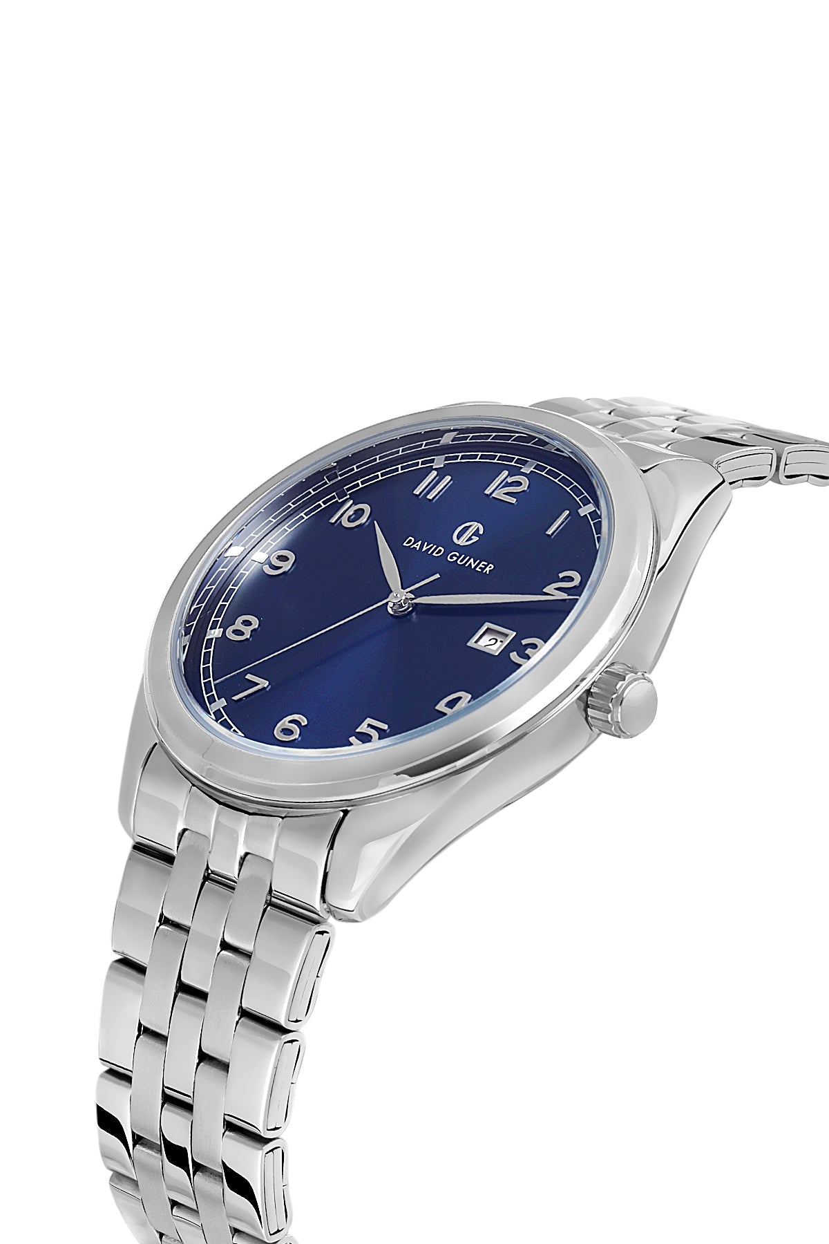 DAVID GUNER GÜMÜŞ KAPLAMALI MAVİ KADRANLI ERKEK KOL SAATİ - DG-8733GA-A3