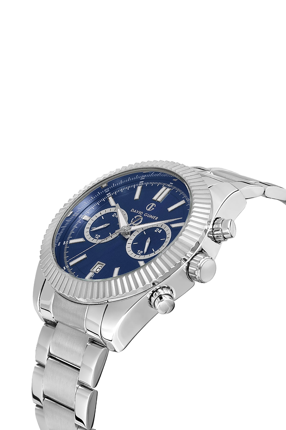DAVID GUNER Mavi Kadranlı Gümüş Kaplama Erkek Kol Saati