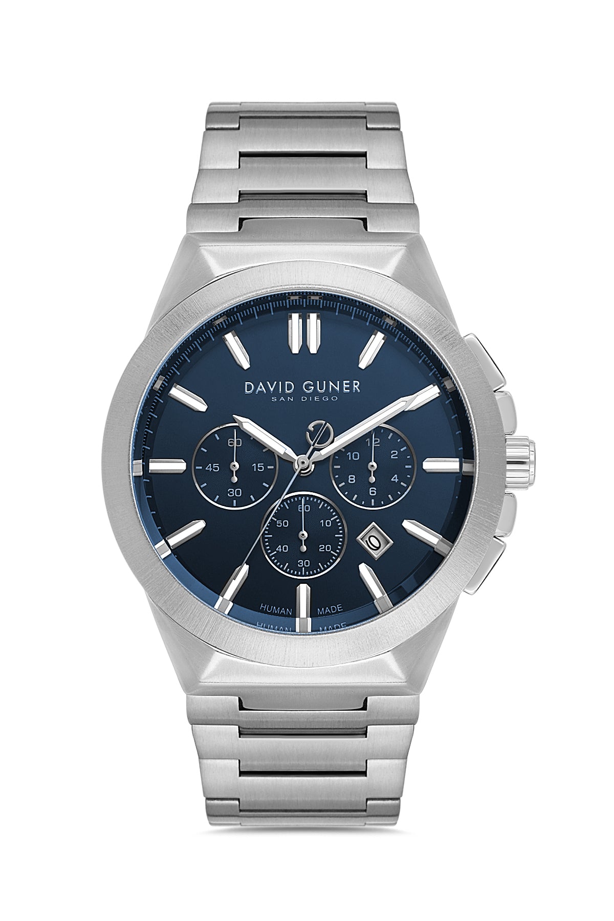 DAVID GUNER GÜMÜŞ KAPLAMALI MAVİ KADRANLI ERKEK KOL SAATİ DG-8864GA-A3