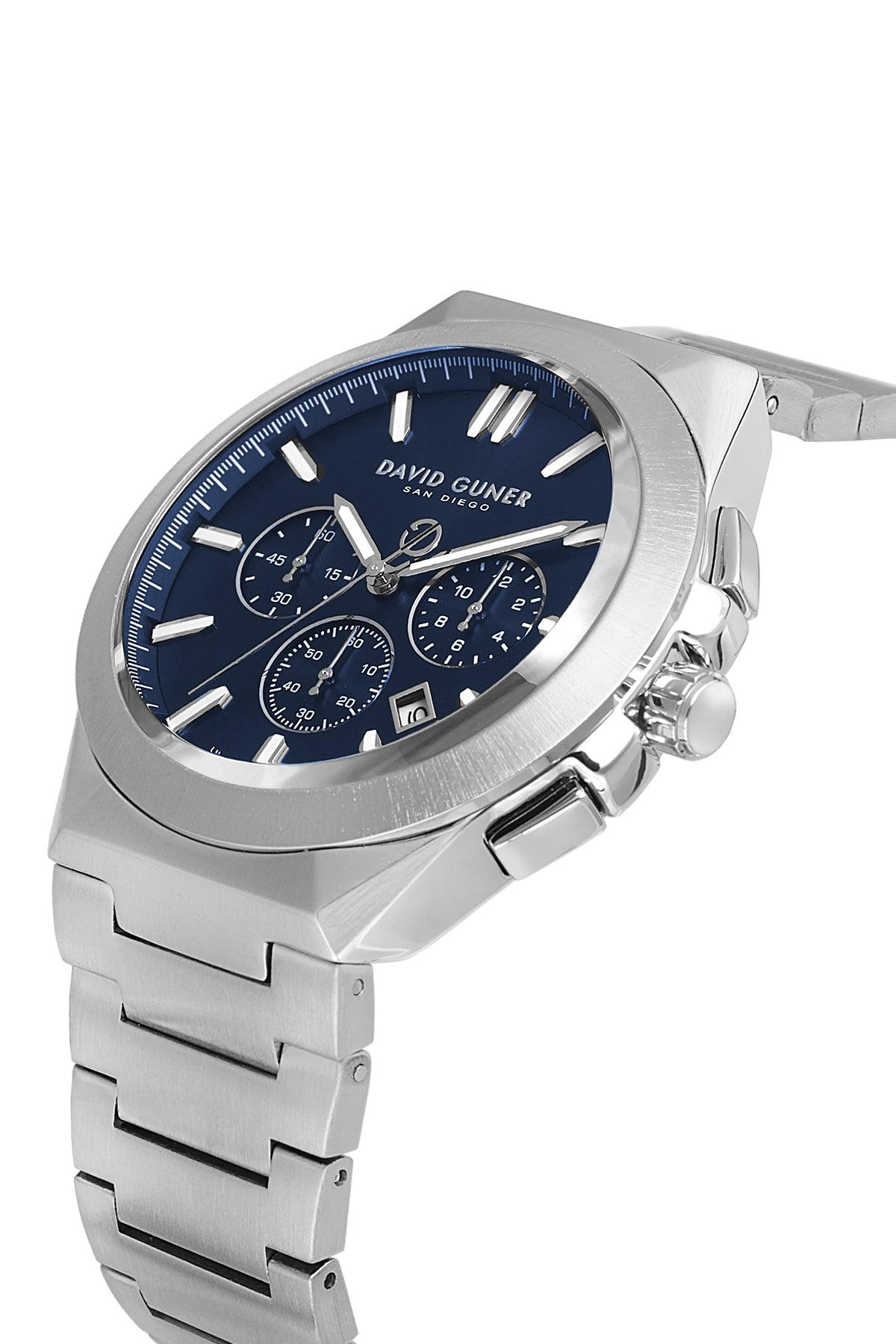 DAVID GUNER GÜMÜŞ KAPLAMALI MAVİ KADRANLI ERKEK KOL SAATİ DG-8864GA-A3