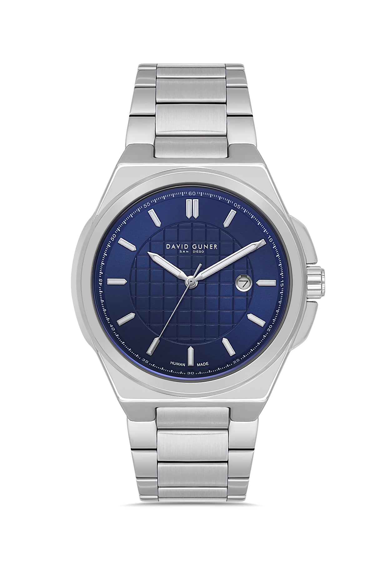 DAVID GUNER GÜMÜŞ KAPLAMALI MAVİ KADRANLI ERKEK KOL SAATİ DG-8870GA-A3
