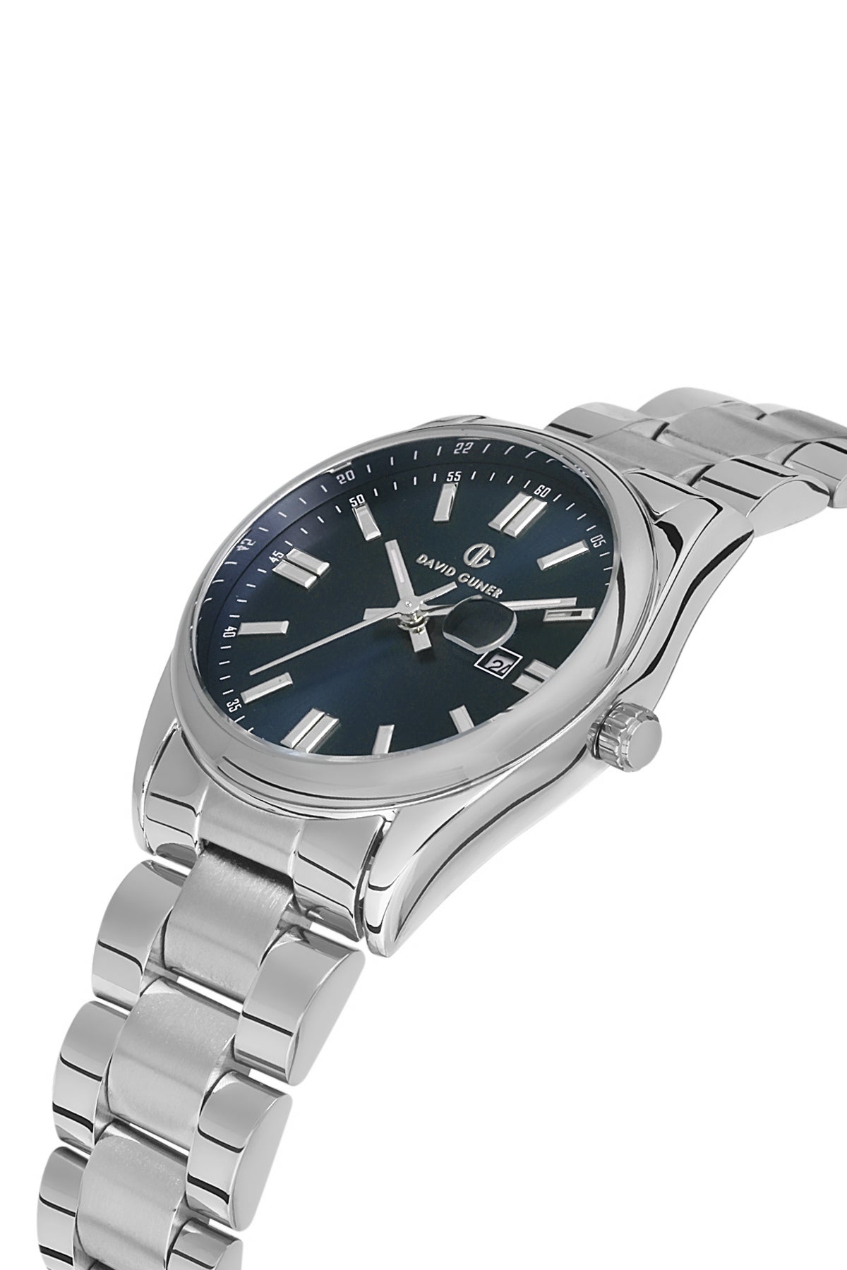 DAVID GUNER Lacivert Kadranlı Gümüş Kaplama Paslanmaz Çelik Kordonlu Kadın Kol Saati – DG-8391LA-A3