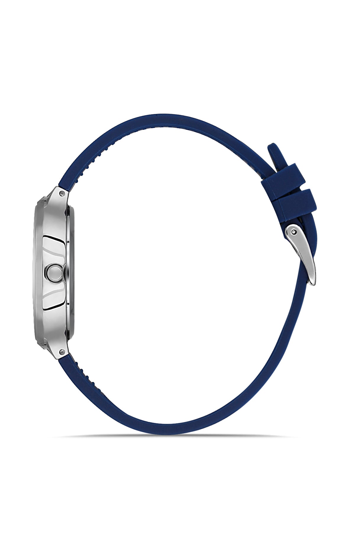 DAVID GUNER Gümüş Renk Kaplamalı Lacivert Kadranlı Lacivert Silikon Kordonlu Kadın Kol Saati - DG-8605LD-L3