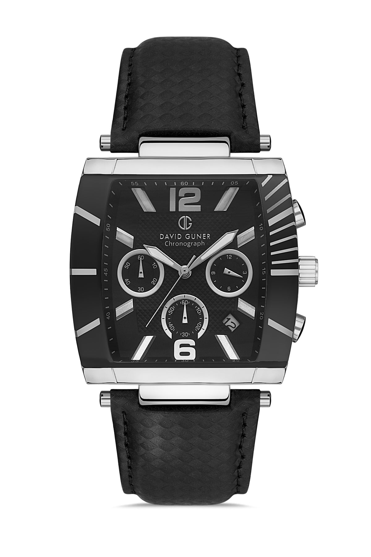 DAVID GUNER GÜMÜŞ KAPLAMALI SİYAH KADRANLI ERKEK KOL SAATİ DG-8056GB-J2