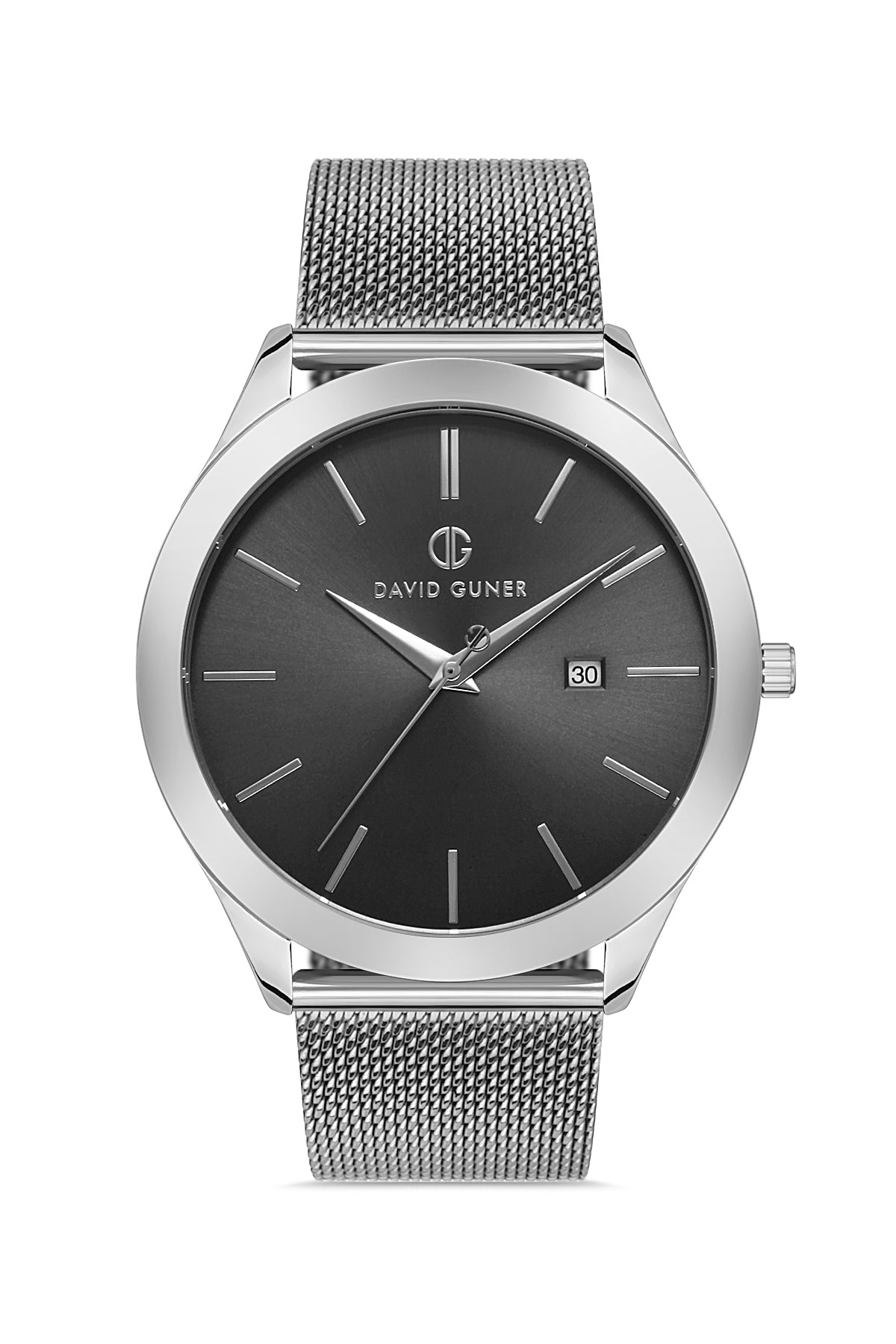 DAVID GUNER GÜMÜŞ KAPLAMALI SİYAH KADRANLI ERKEK KOL SAATİ - DG-8179GC-A2