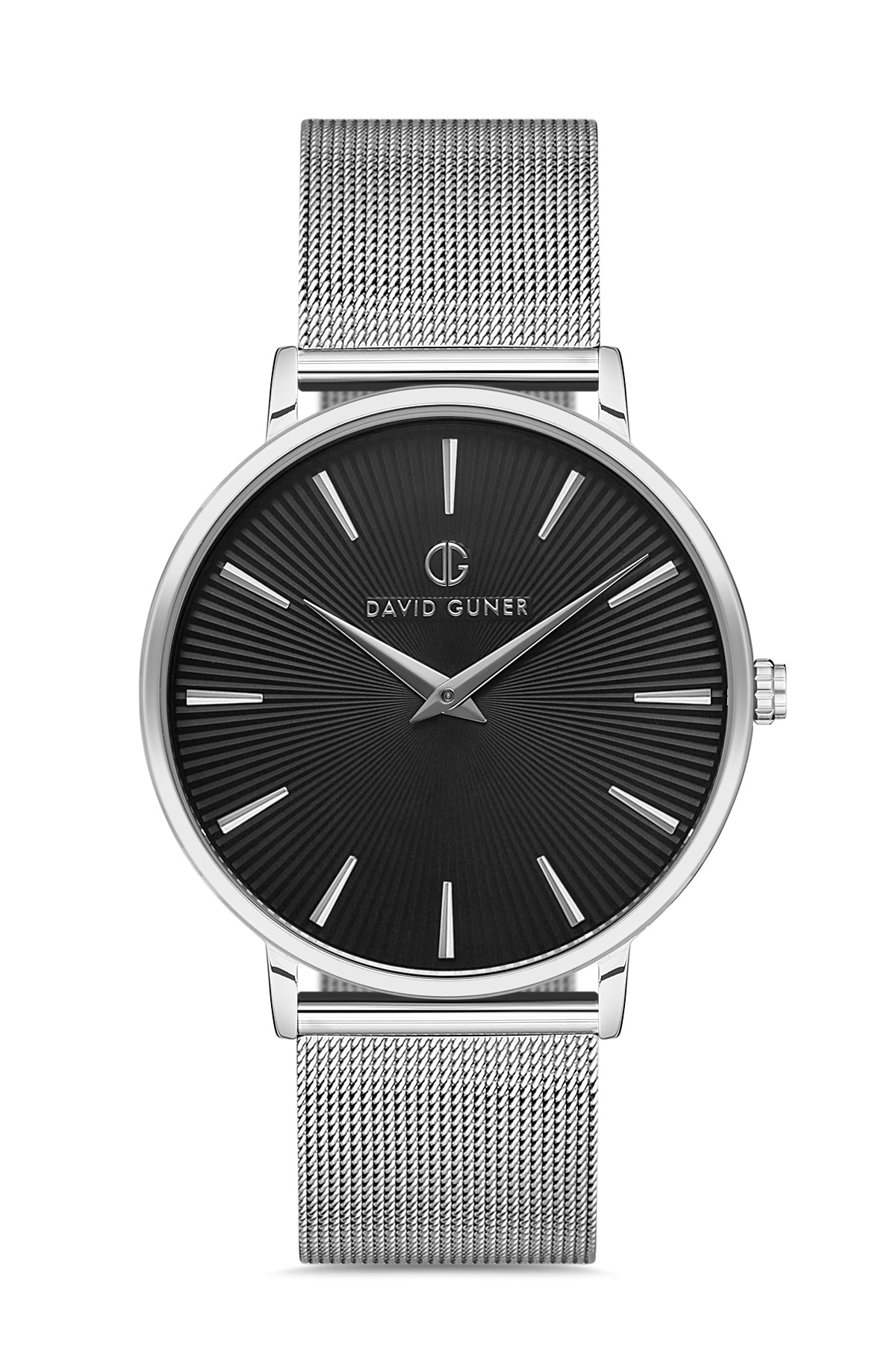DAVID GUNER GÜMÜŞ KAPLAMALI SİYAH KADRANLI ERKEK KOL SAATİ - DG-8233GC-A2