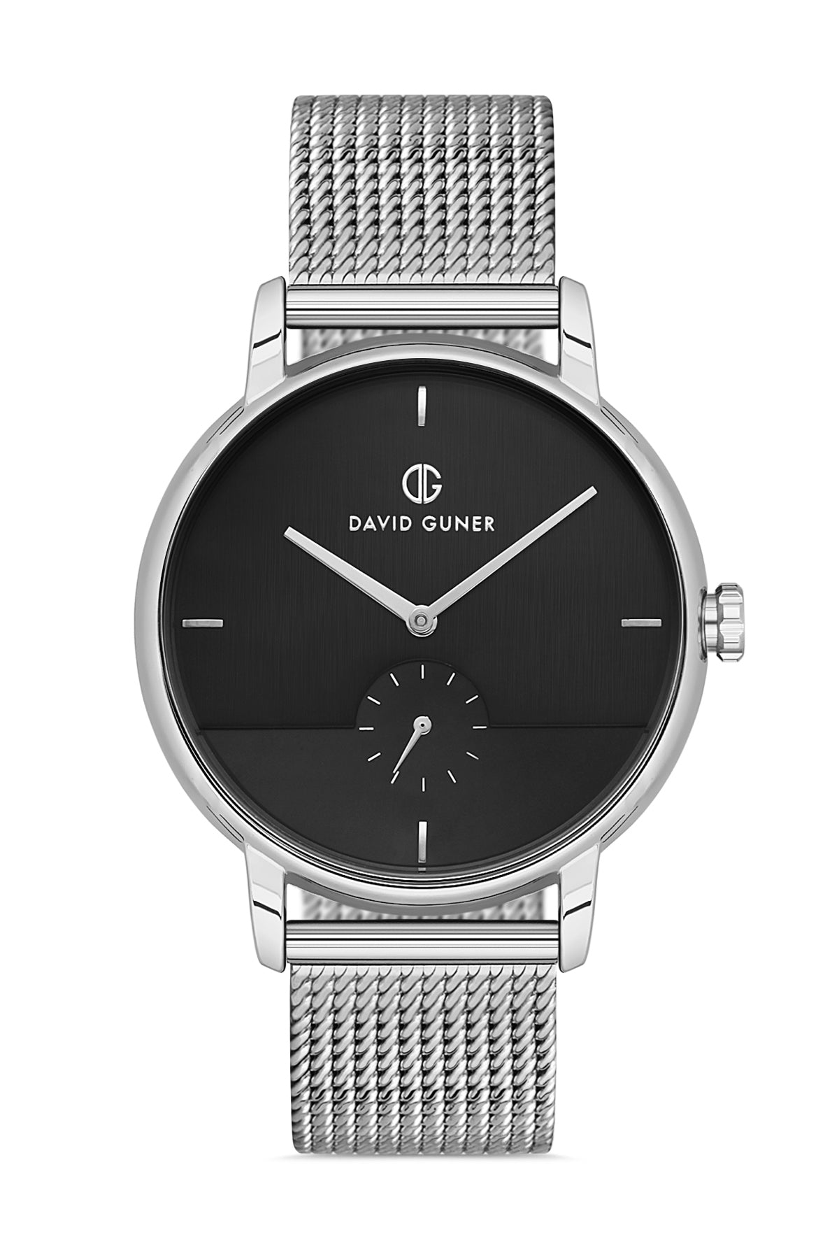 DAVID GUNER GÜMÜŞ KAPLAMALI SİYAH KADRANLI ERKEK KOL SAATİ - DG-8269GC-A2