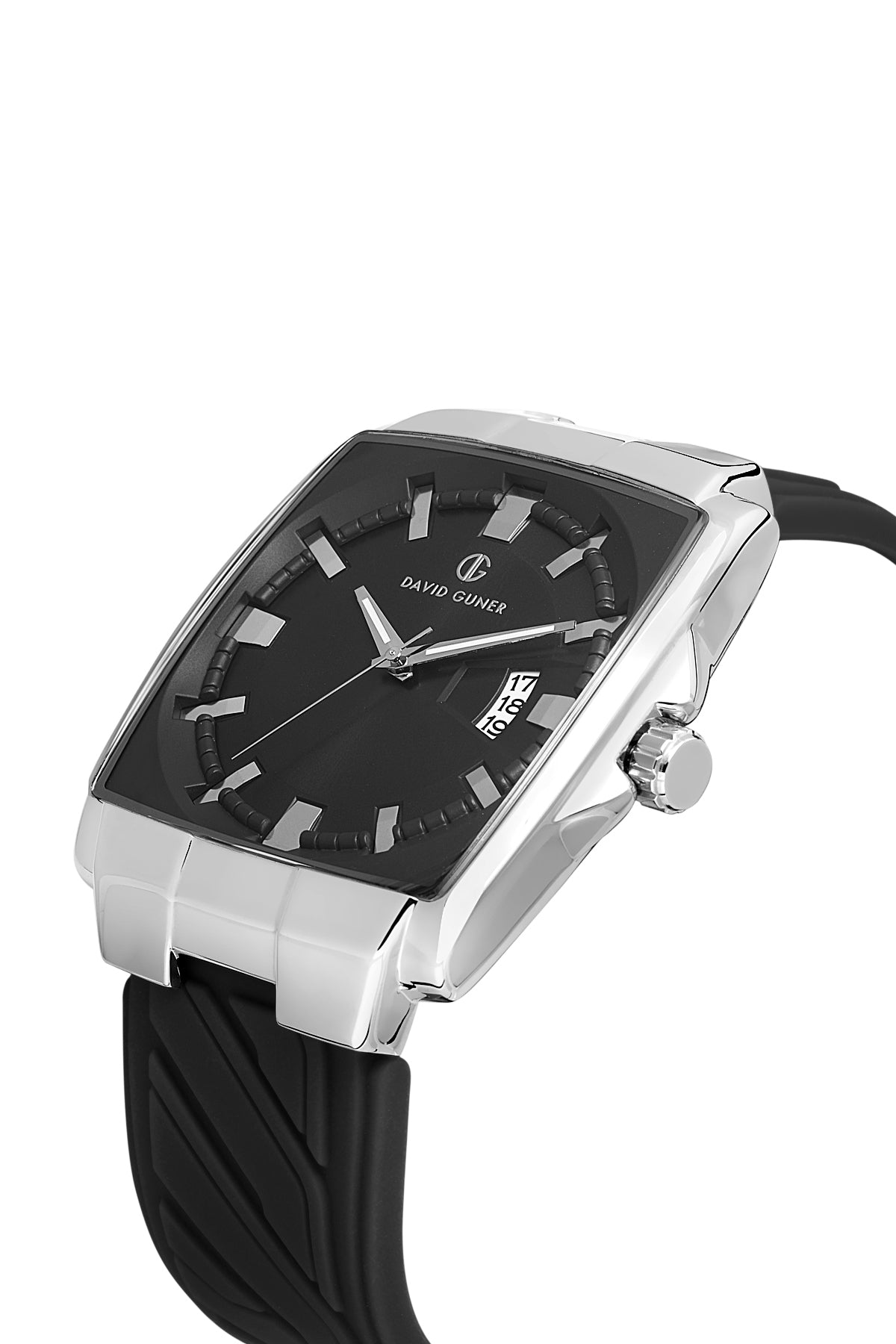 DAVID GUNER Gümüş Kaplamalı Siyah Kadranlı Erkek Kol Saati - DG-8622GD-J2