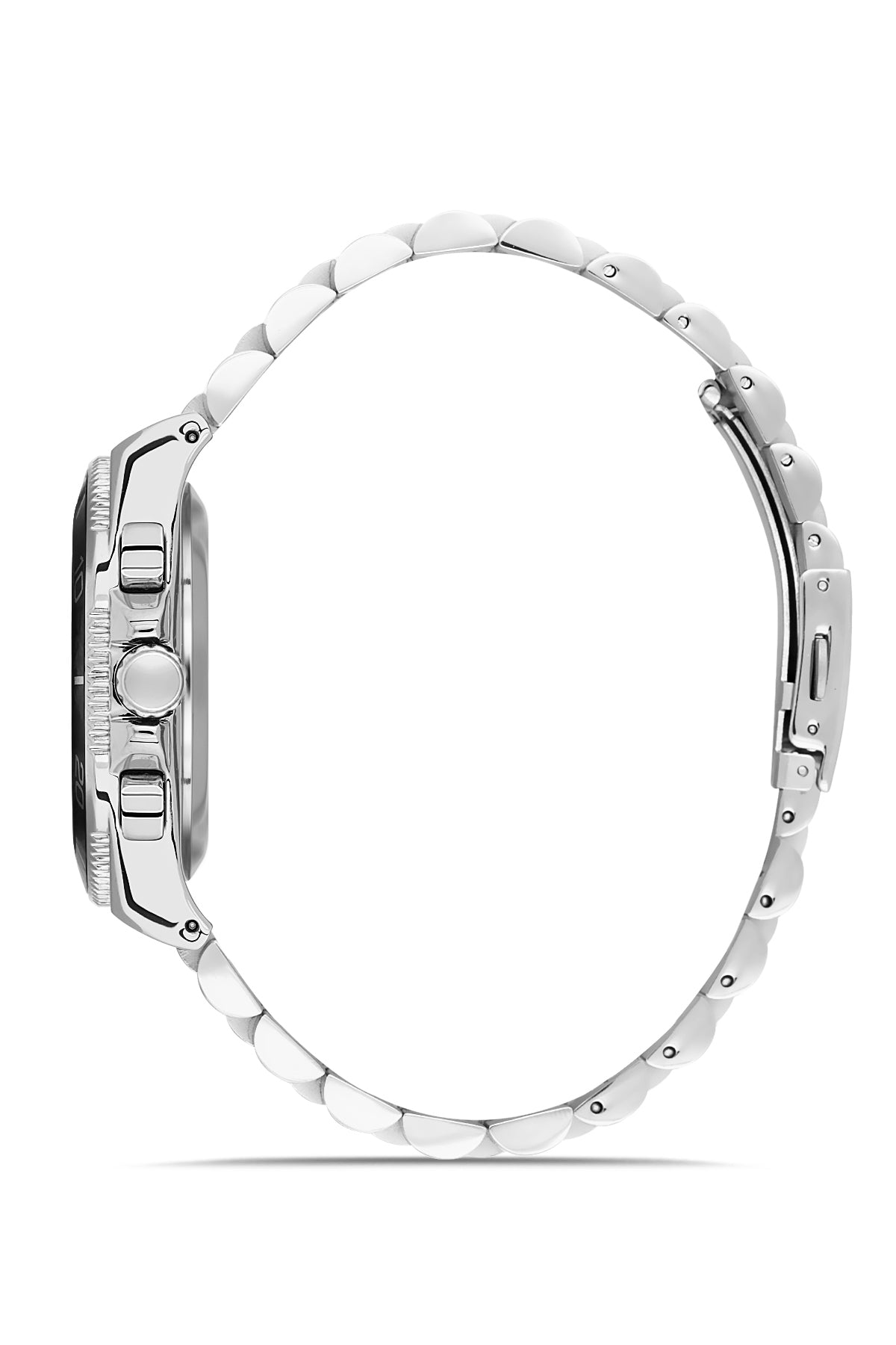 DAVID GUNER Black Dial Silver Plating Multifunctional Men's Watch