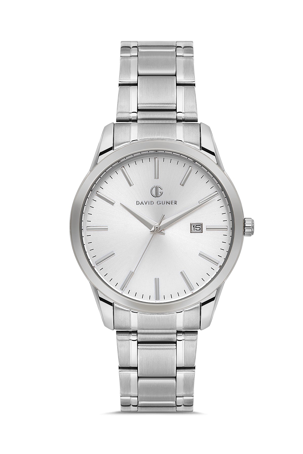 DAVID GUNER Gümüş Kadranlı Siyah Kadranlı Takvimli Erkek Kol Saati