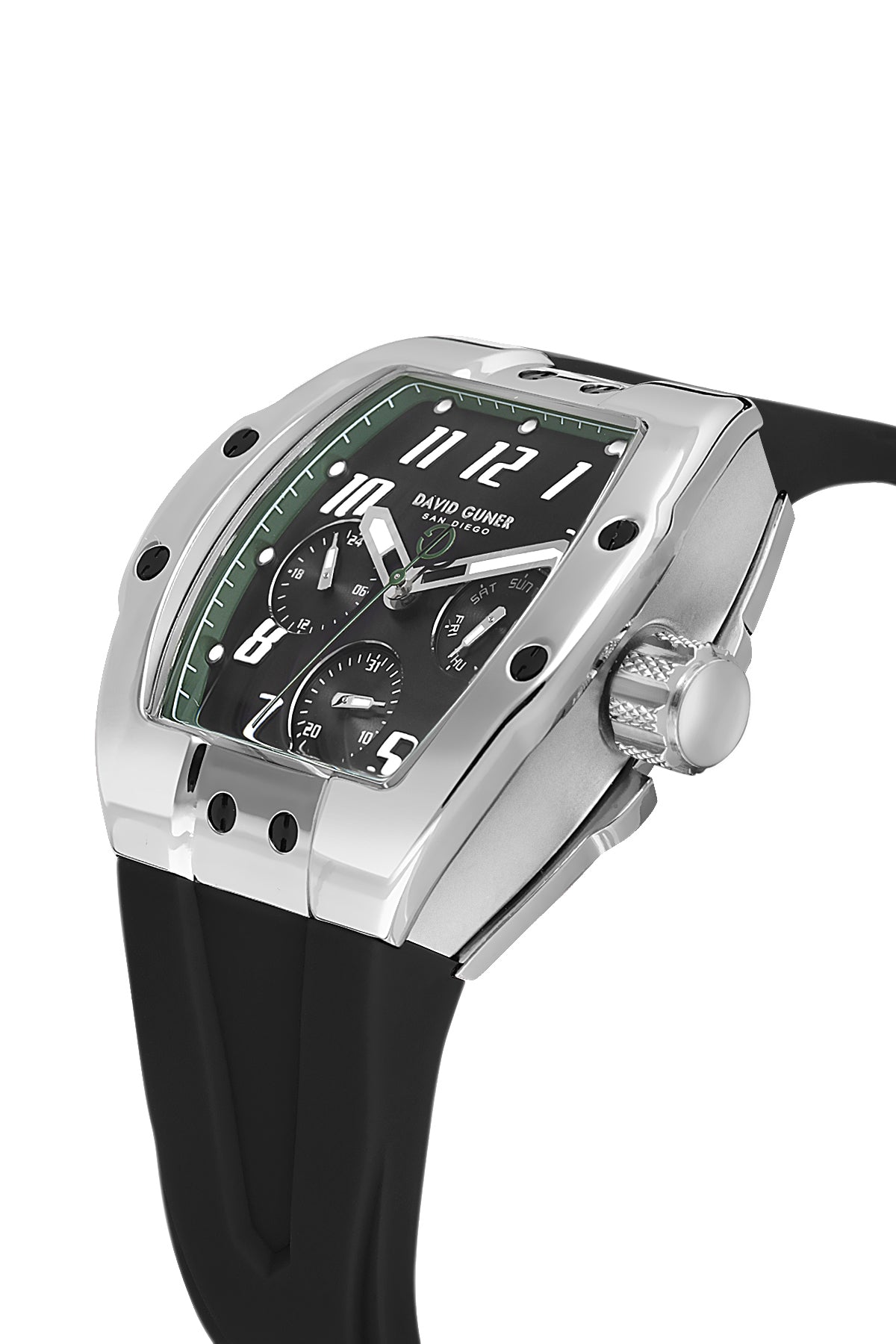 DAVID GUNER Gümüş Kaplamalı Siyah Kadranlı Erkek Kol Saati - DG-8883GD-J2