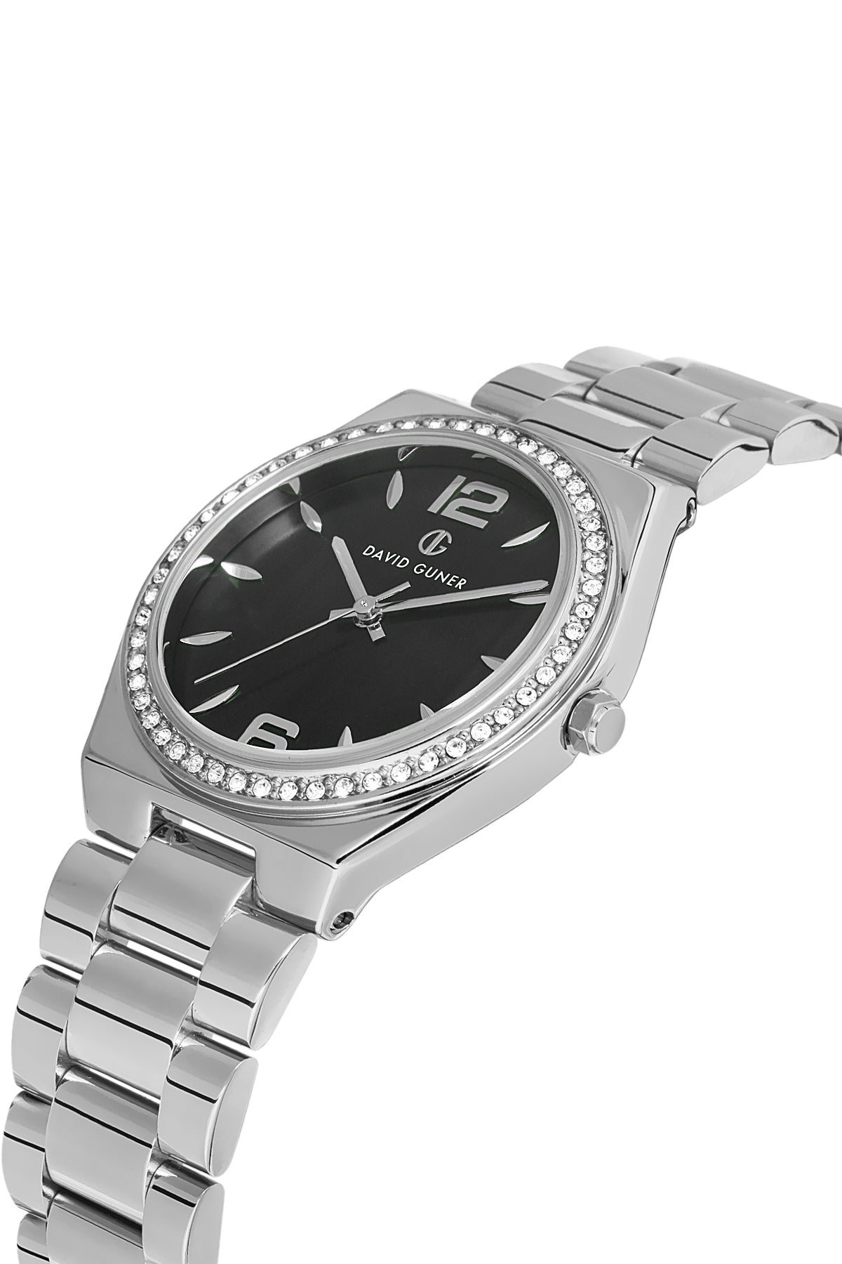 DAVID GUNER GÜMÜŞ KAPLAMALI SİYAH KADRANLI KADIN KOL SAATİ DG-8472LA-A2