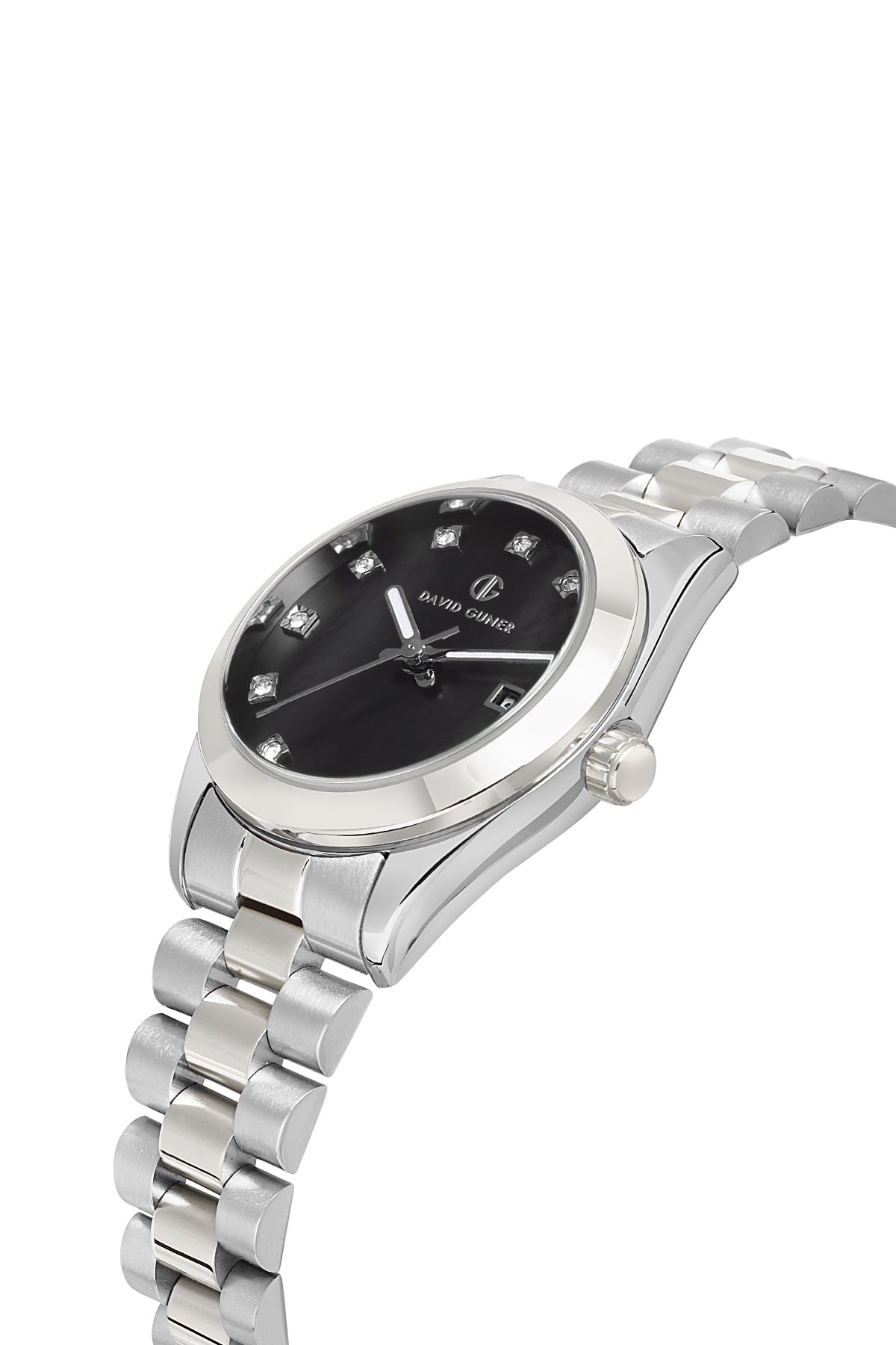 DAVID GUNER Black Dial Silver Plating Women's Watch