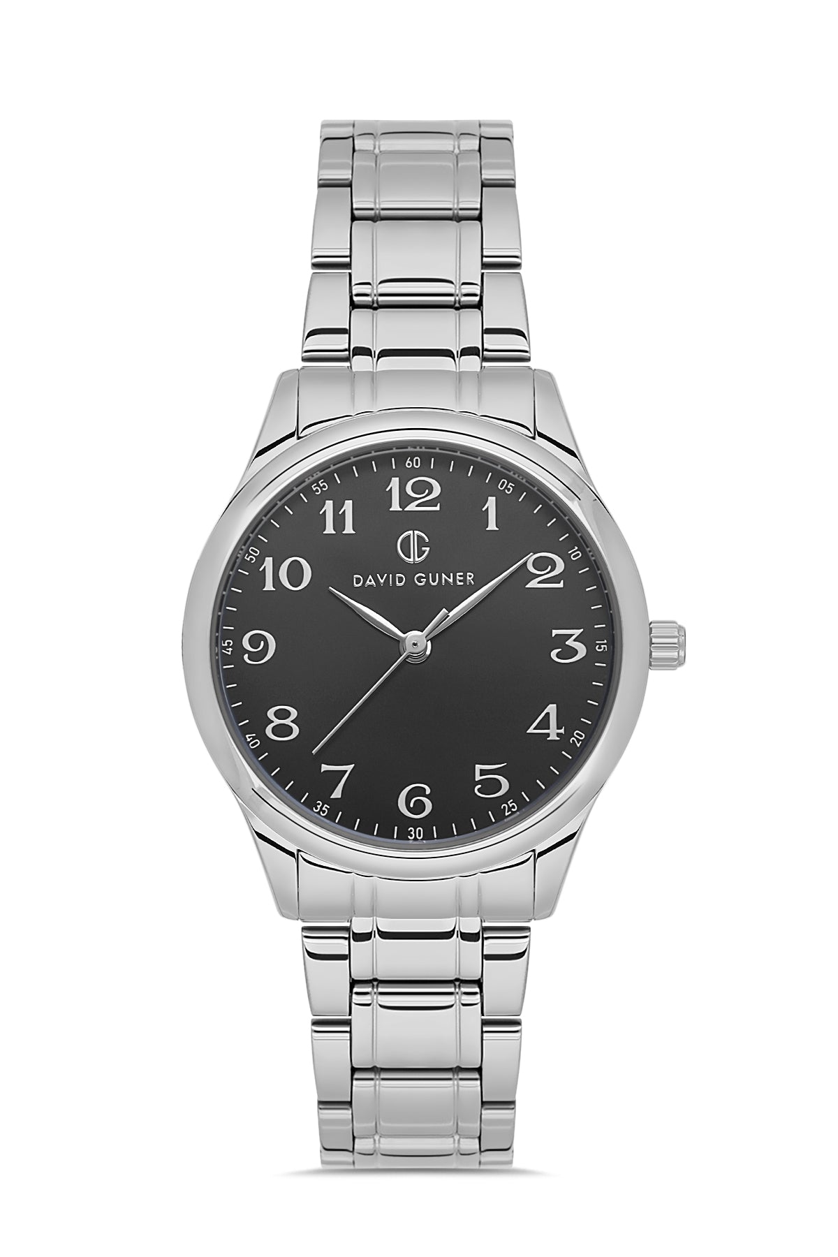 DAVID GUNER GÜMÜŞ KAPLAMALI SİYAH KADRANLI KADIN KOL SAATİ DG-8717LA-A2