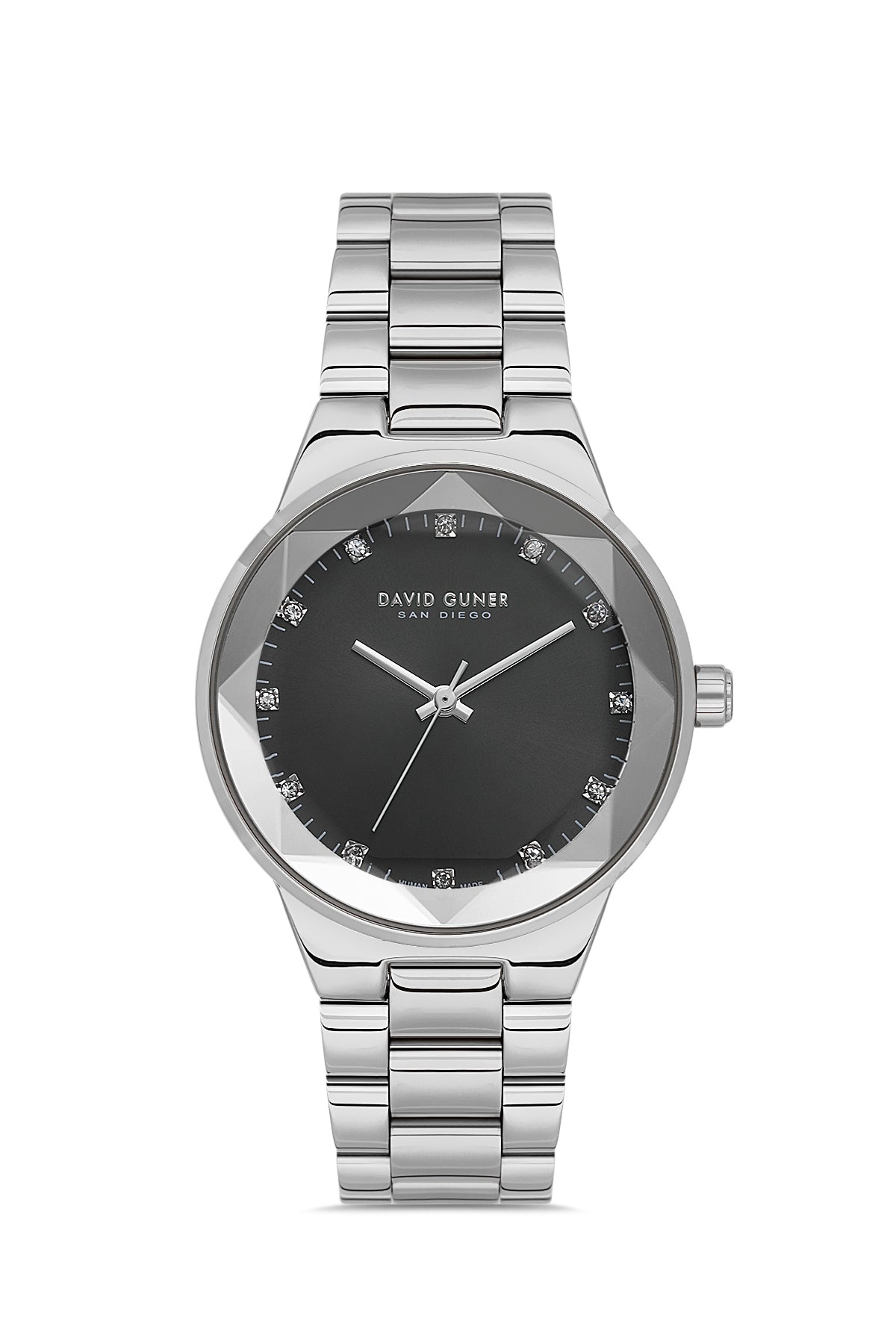 DAVID GUNER GÜMÜŞ KAPLAMALI SİYAH KADRANLI KADIN KOL SAATİ DG-8909LA-A2