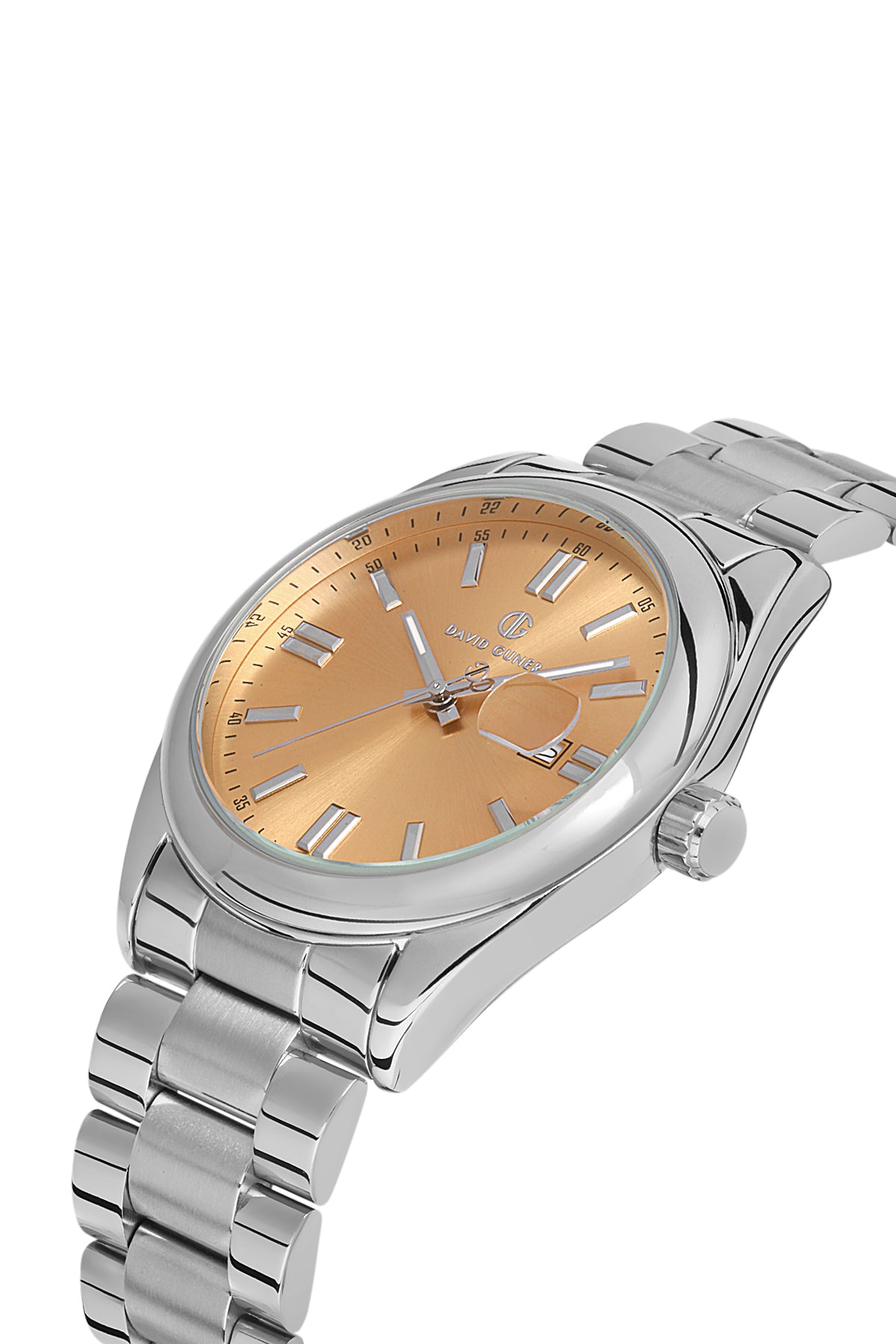 DAVID GUNER GÜMÜŞ KAPLAMALI TURUNCU KADRANLI ERKEK KOL SAATİ - DG-8390GA-A11