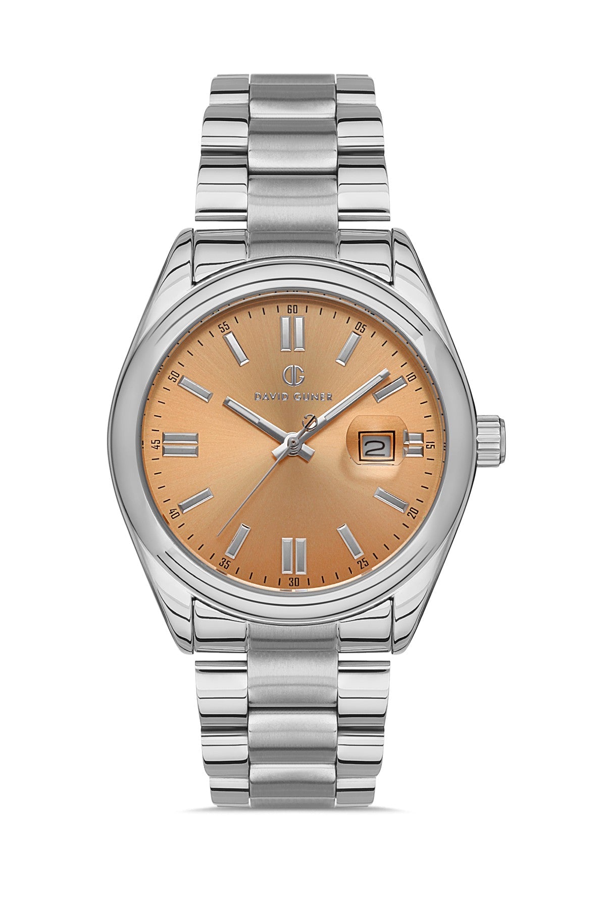 DAVID GUNER GÜMÜŞ KAPLAMALI TURUNCU KADRANLI ERKEK KOL SAATİ - DG-8390GA-A11