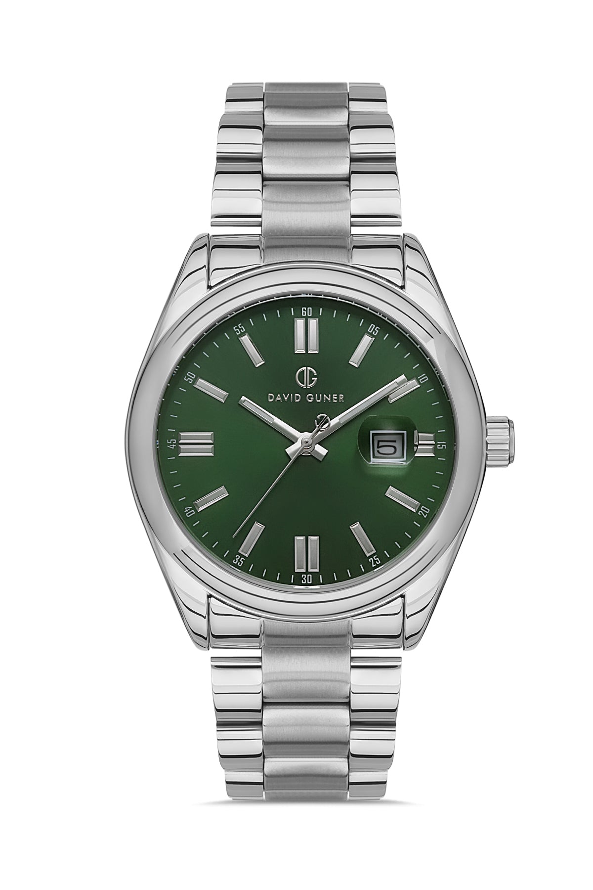 DAVID GUNER GÜMÜŞ KAPLAMALI YEŞİL KADRANLI ERKEK KOL SAATİ - DG-8390GA-A10