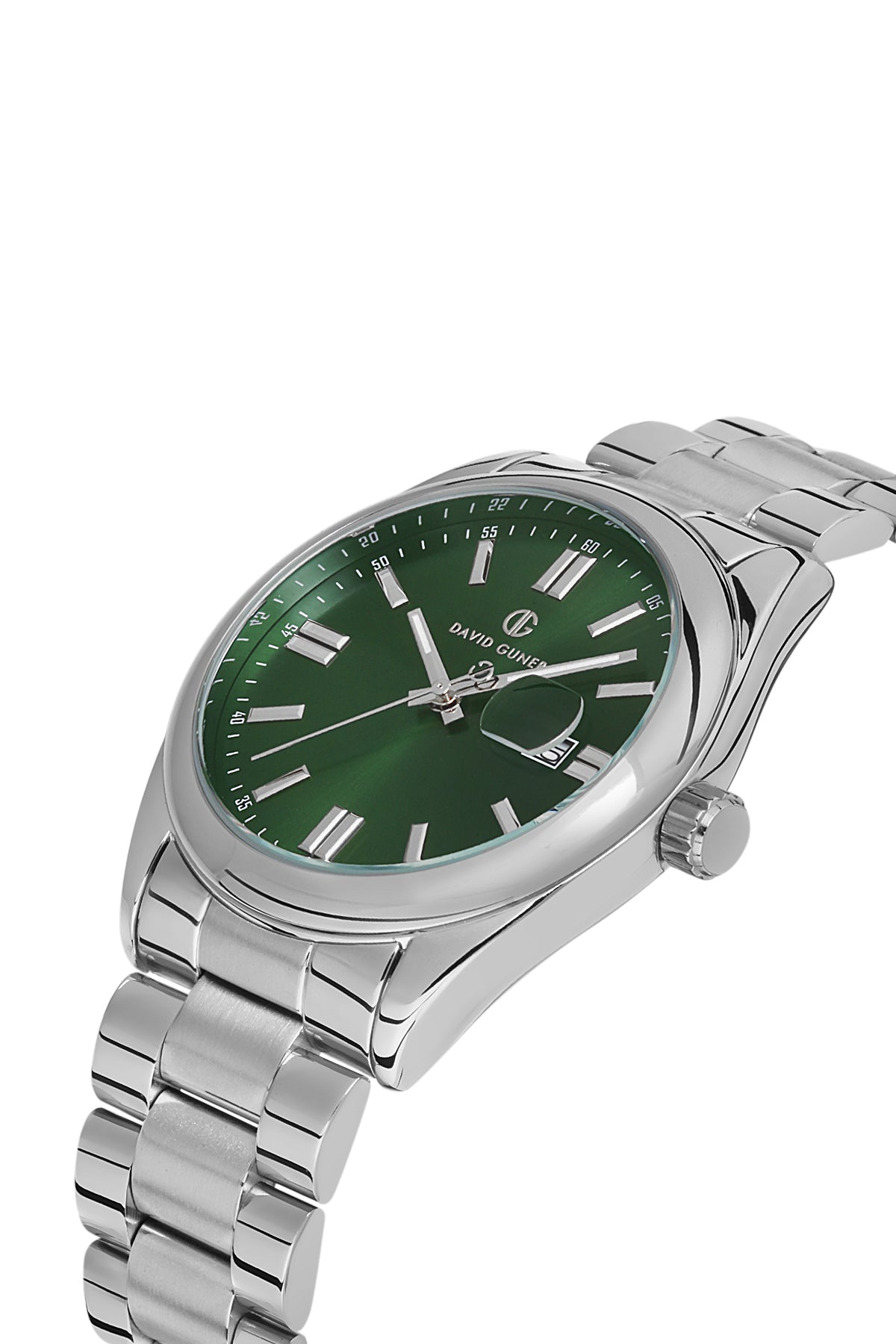 DAVID GUNER GÜMÜŞ KAPLAMALI YEŞİL KADRANLI ERKEK KOL SAATİ - DG-8390GA-A10
