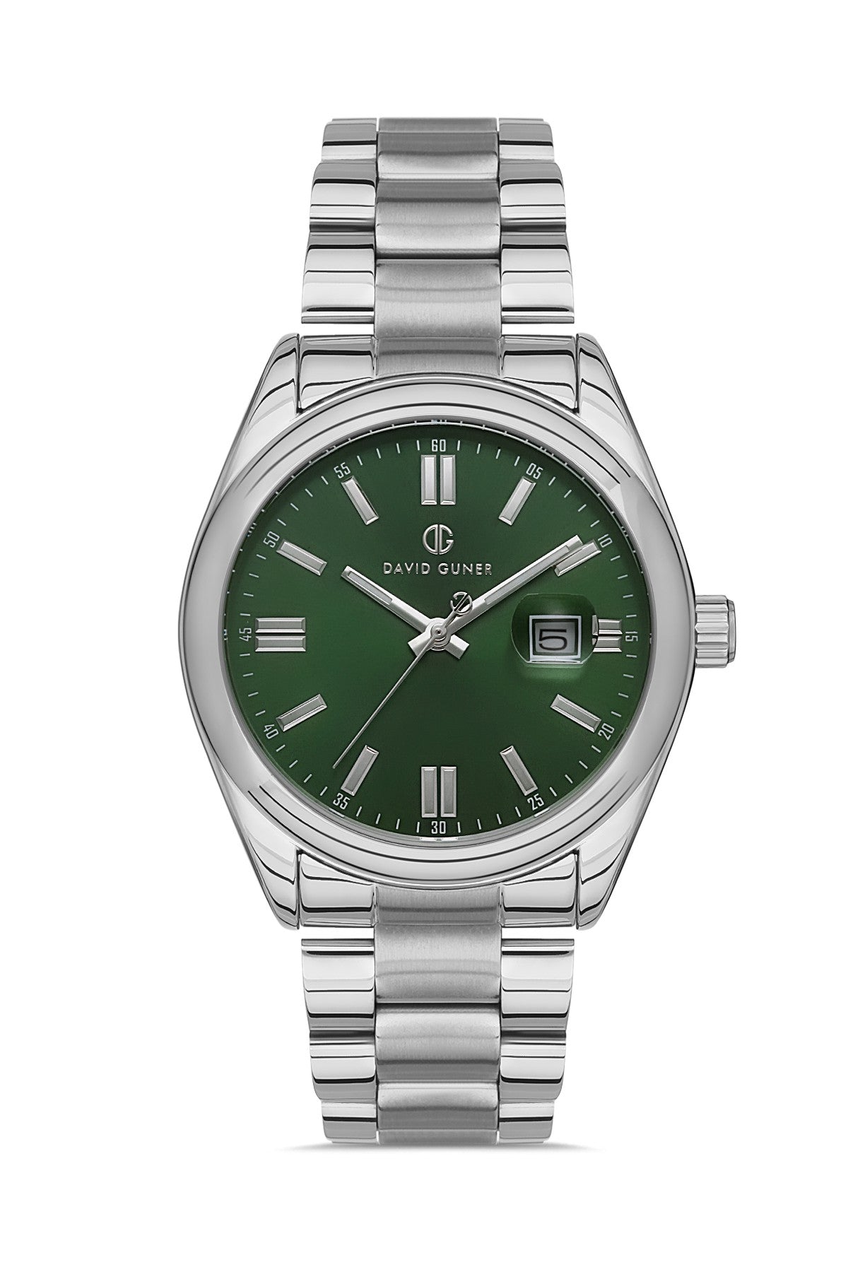 DAVID GUNER GÜMÜŞ KAPLAMALI YEŞİL KADRANLI ERKEK KOL SAATİ - DG-8390GA-A10