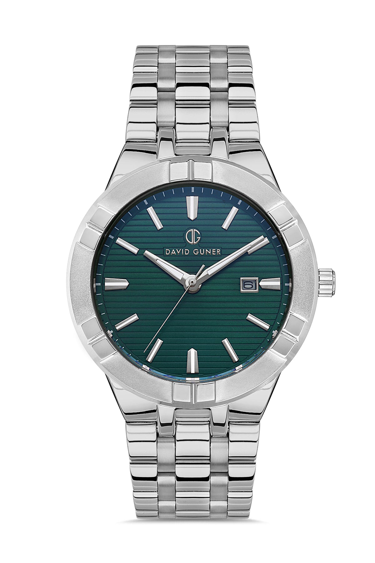 DAVID GUNER GÜMÜŞ KAPLAMALI YEŞİL KADRANLI ERKEK KOL SAATİ - DG-8388GA-A10
