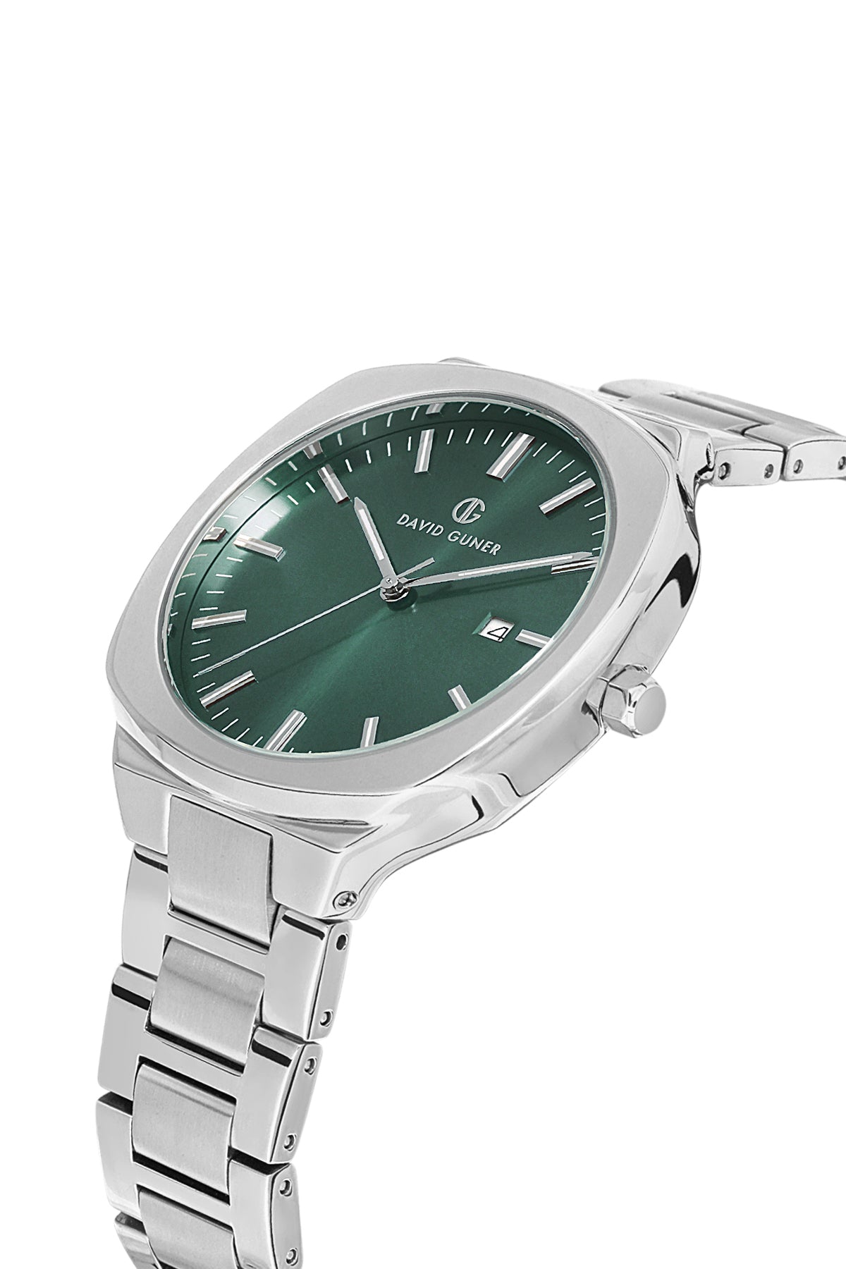 DAVID GUNER GÜMÜŞ KAPLAMALI YEŞİL KADRANLI ERKEK KOL SAATİ - DG-8413GA-A10