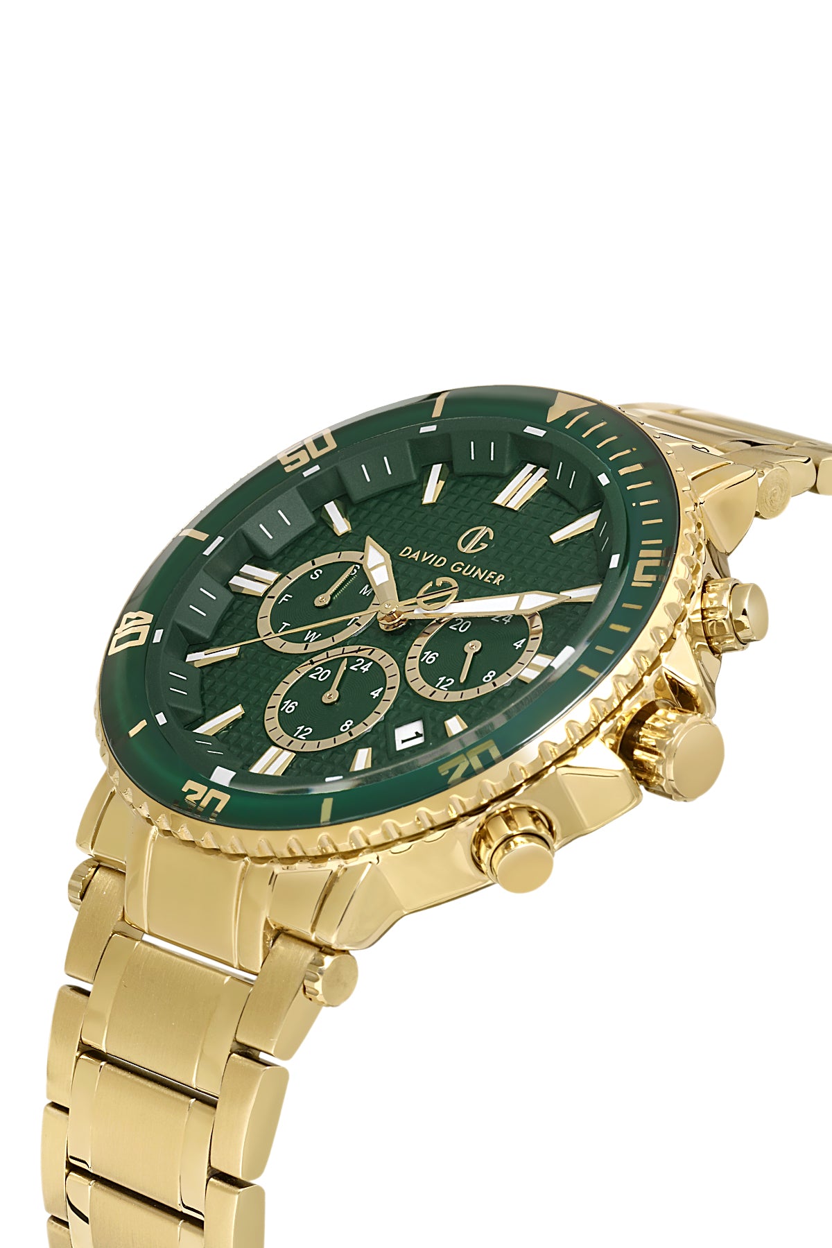 DAVID GUNER GÜMÜŞ KAPLAMALI YEŞİL KADRANLI ERKEK KOL SAATİ DG-8424GA-B10