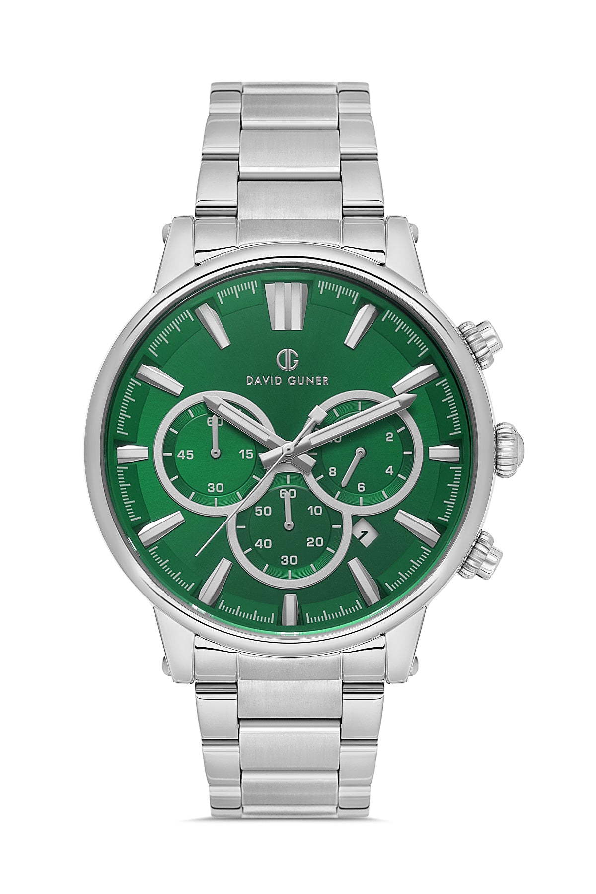 DAVID GUNER GÜMÜŞ KAPLAMALI YEŞİL KADRANLI ERKEK KOL SAATİ DG-8536GA-A10