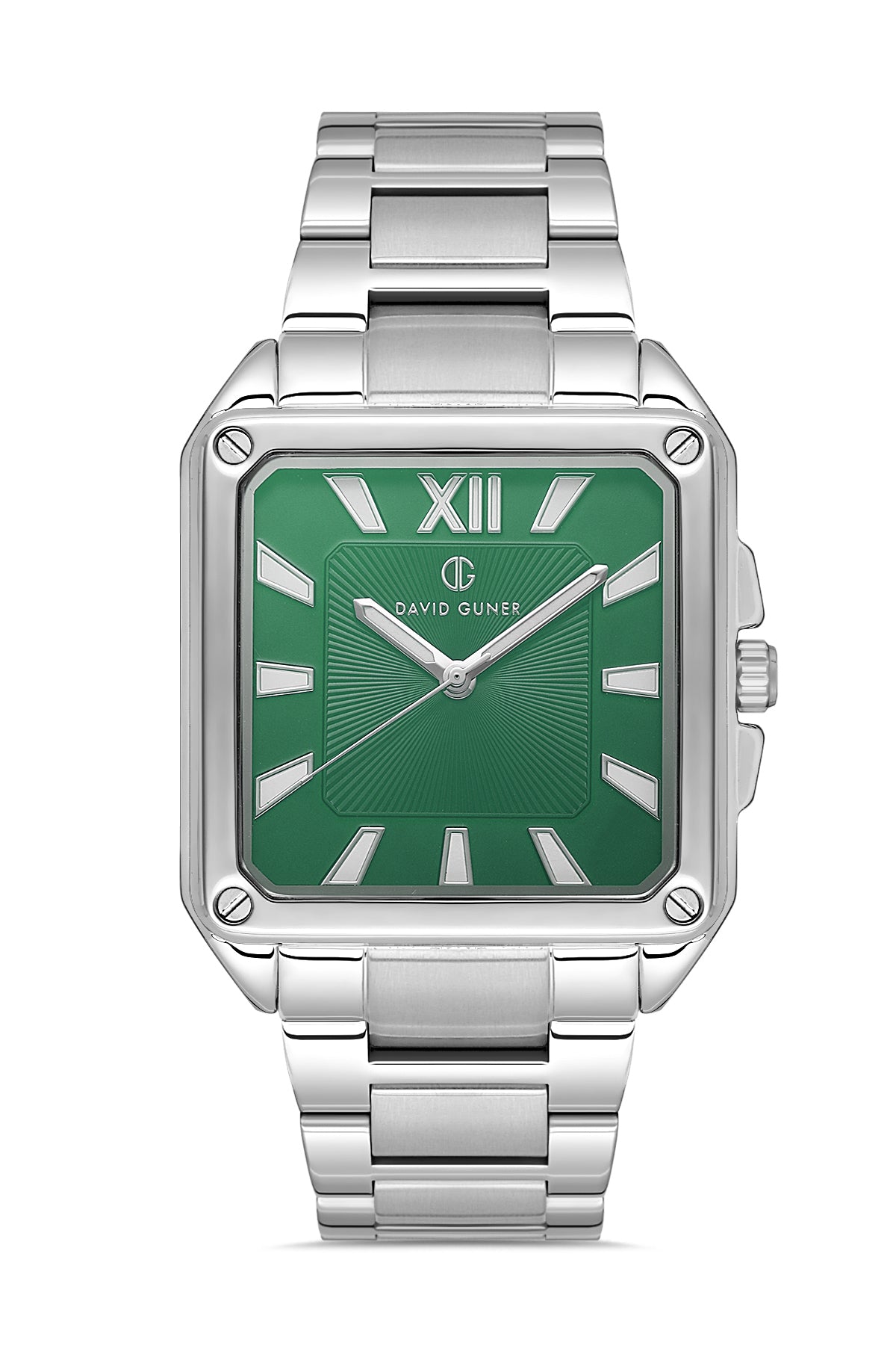 DAVID GUNER Yeşil Kadranlı Gümüş Kaplamalı Erkek Kol Saati - DG-8668GA-A10