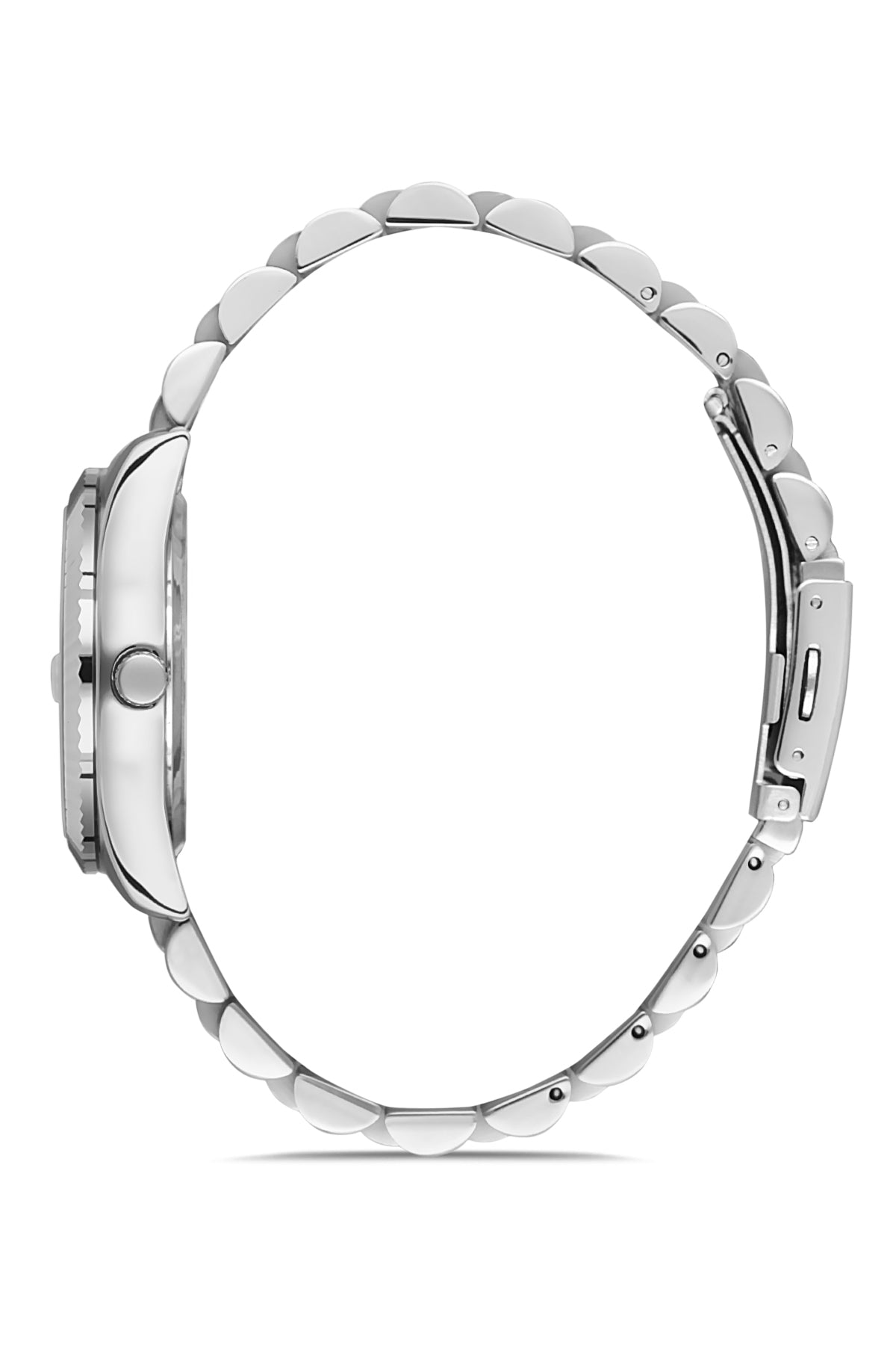 DAVID GUNER Gümüş Kaplama Yeşil Kadranlı Takvimli Paslanmaz Masif Çelik Kadın Kol Saati - DG-8058LA-A10