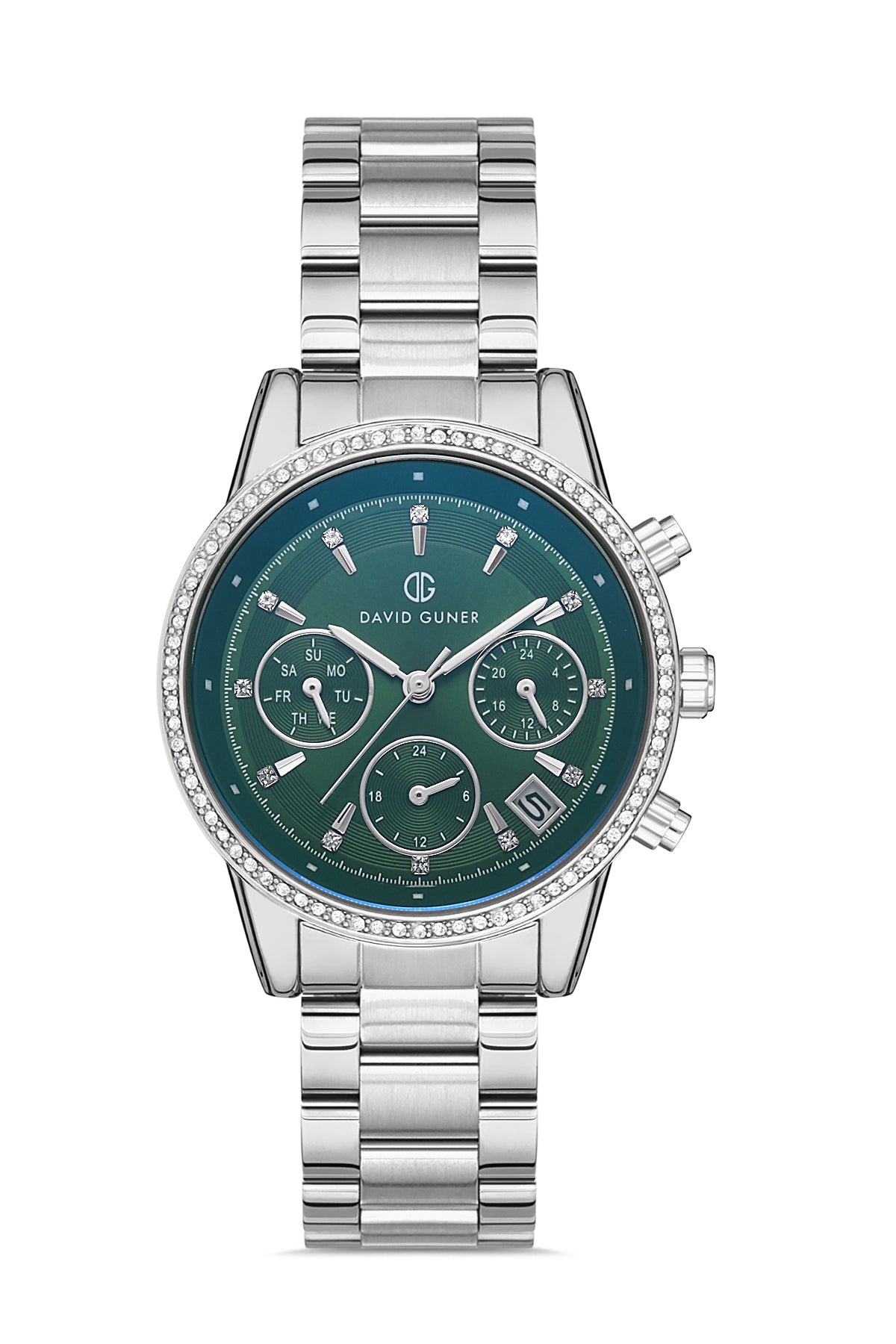 DAVID GUNER GÜMÜŞ KAPLAMALI YEŞİL KADRANLI KADIN KOL SAATİ - DG-8301LA-A10