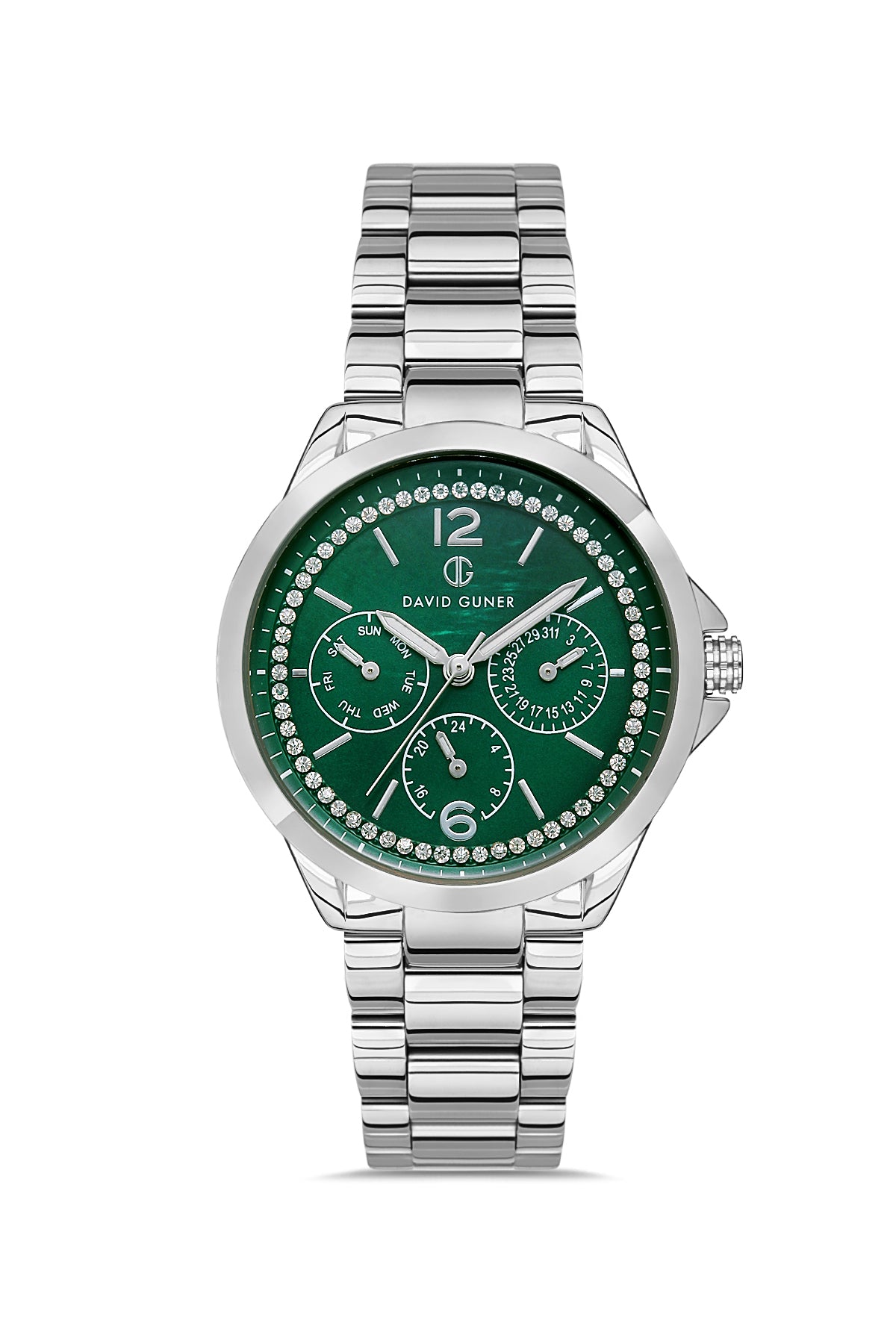 DAVID GUNER GÜMÜŞ KAPLAMALI YEŞİL KADRANLI KADIN KOL SAATİ DG-8416LA-A10