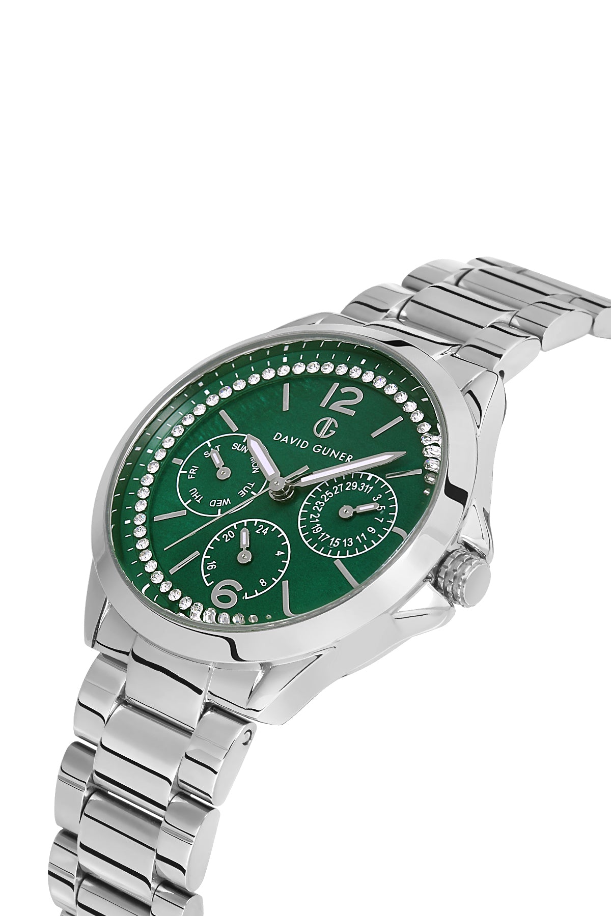 DAVID GUNER GÜMÜŞ KAPLAMALI YEŞİL KADRANLI KADIN KOL SAATİ DG-8416LA-A10