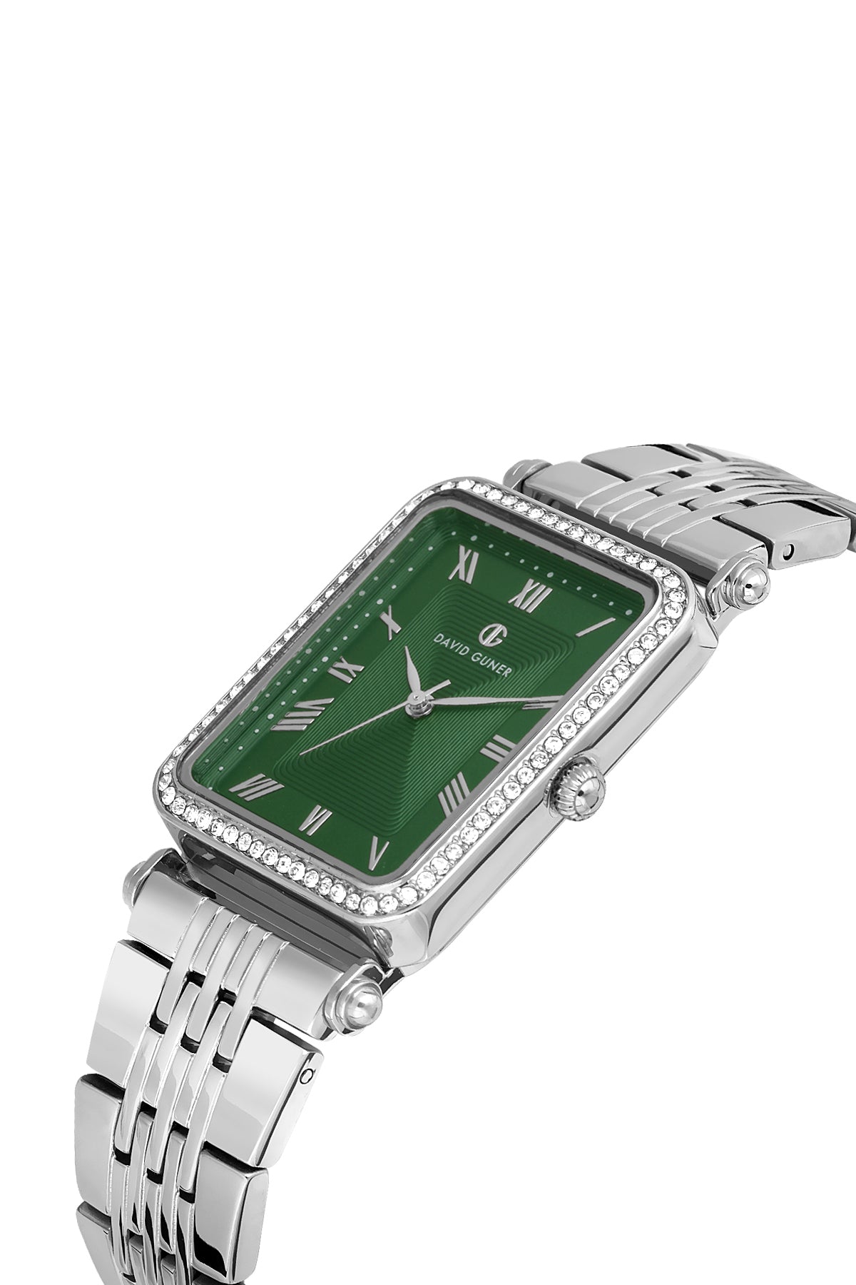 DAVID GUNER Gümüş Renk Kaplamalı Yeşil Kadranlı Düz Kadın Kol Saati