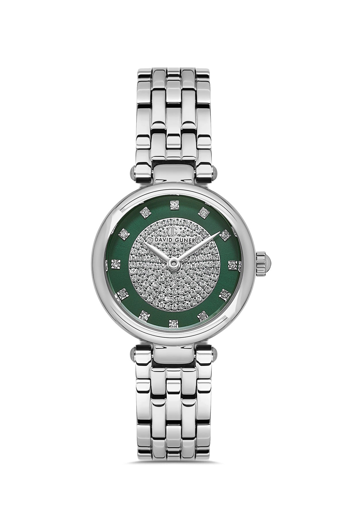 DAVID GUNER GÜMÜŞ KAPLAMALI YEŞİL KADRANLI KADIN KOL SAATİ DG-8738LA-A10