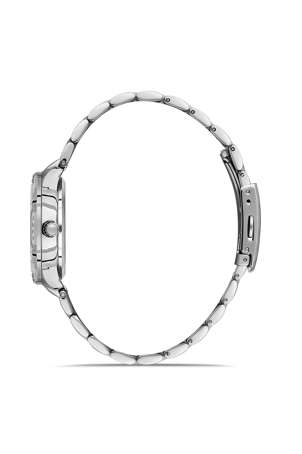 DAVID GUNER Gümüş Renk Yeşil Kadranlı Taşlı Kadın Kol Saati