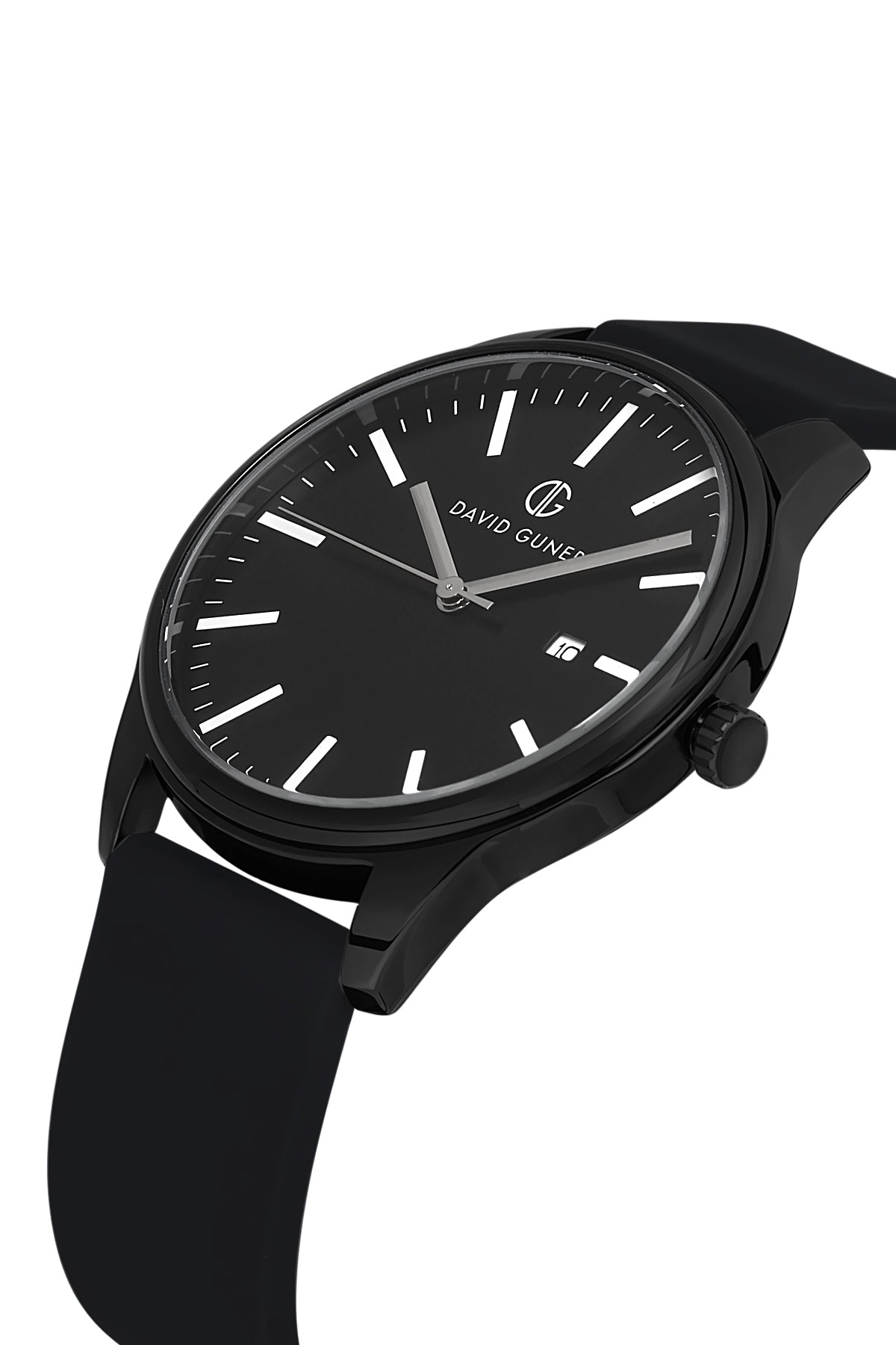 DAVID GUNER Siyah Kaplamalı Siyah Silikon Kordonlu Erkek Kol Saati - DG-8491GD-G2