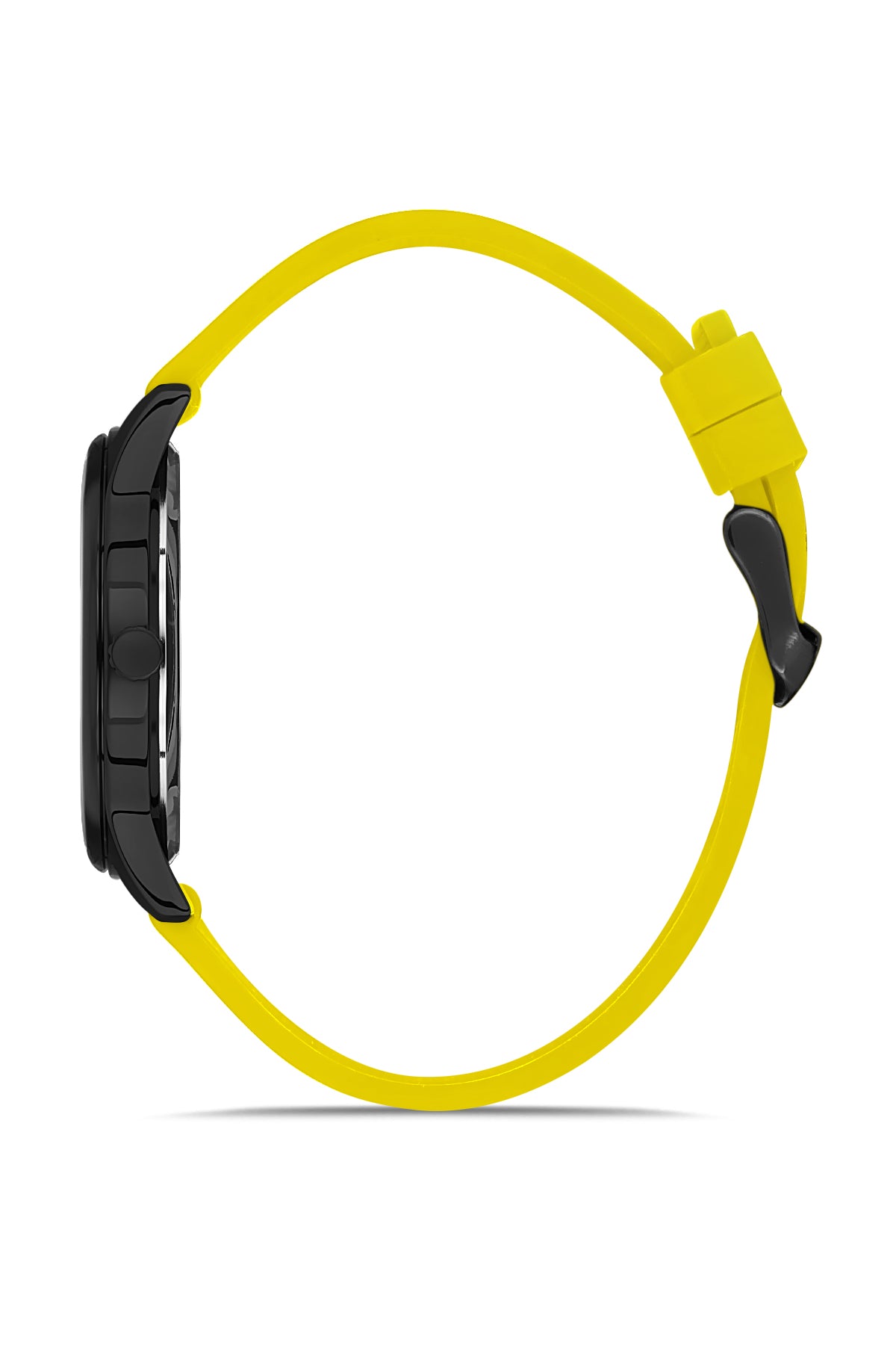 DAVID GUNER Siyah Kadranlı Siyah Kaplamalı Sarı Silikon Kordonlu Erkek Kol Saati - DG-8491GD-ZR2