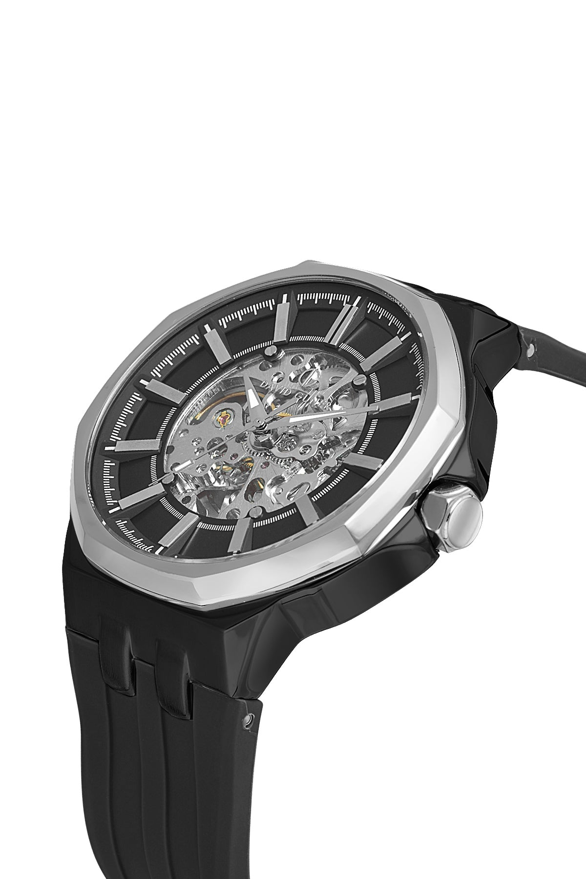 DAVID GUNER Gümüş Siyah Kaplamalı Siyah Kadranlı Erkek Kol Saati - DG-8823GD-J2J