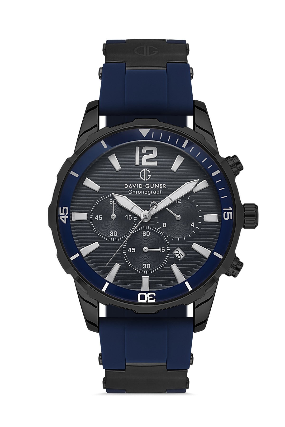 DAVID GUNER Gun Kaplama Gri Kadranlı Multi Fonksiyonlu Silikon Kayışlı Erkek Kol Saati - DG-8456GD-ZA9