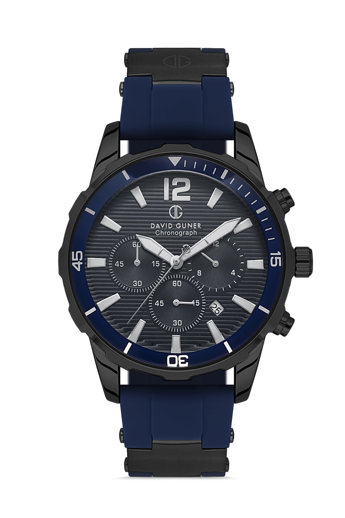 DAVID GUNER Gun Kaplama Gri Kadranlı Multi Fonksiyonlu Silikon Kayışlı Erkek Kol Saati - DG-8456GD-ZA9