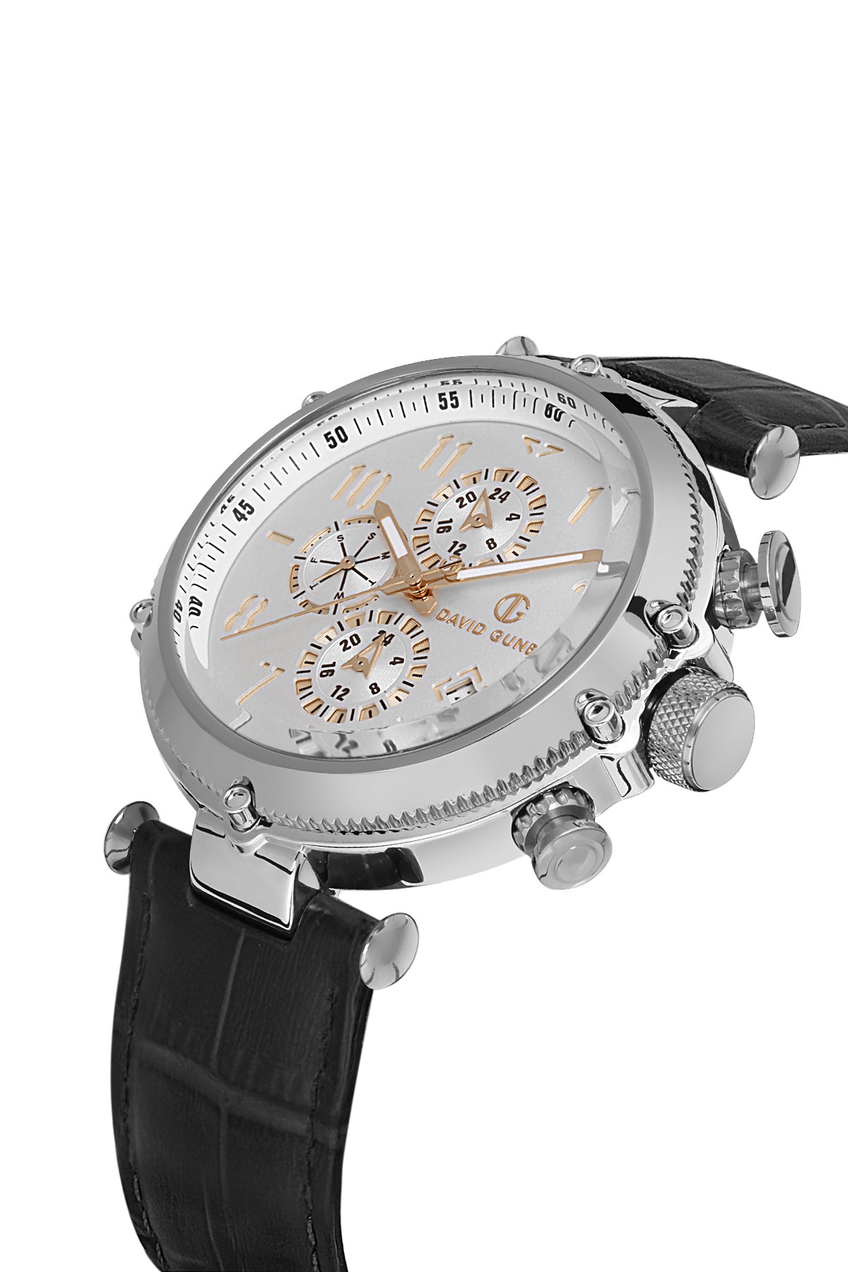 DAVID GUNER GUN KAPLAMALI BEYAZ KADRANLI ERKEK KOL SAATİ DG-8247GB-J1