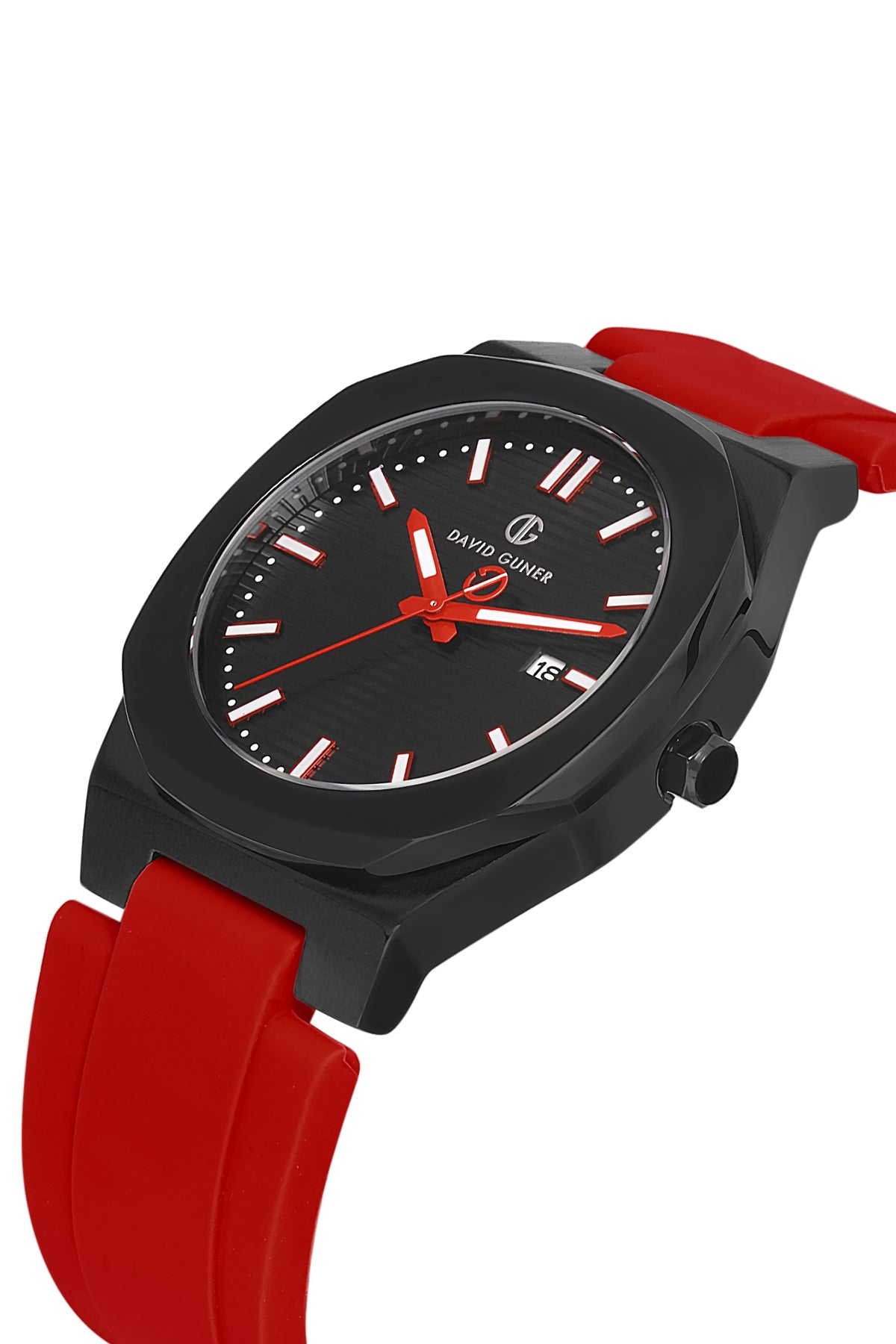 DAVID GUNER Gun Kaplamalı Kırmızı Kayışlı Erkek Kol Saati - DG-8470GD-ZP2