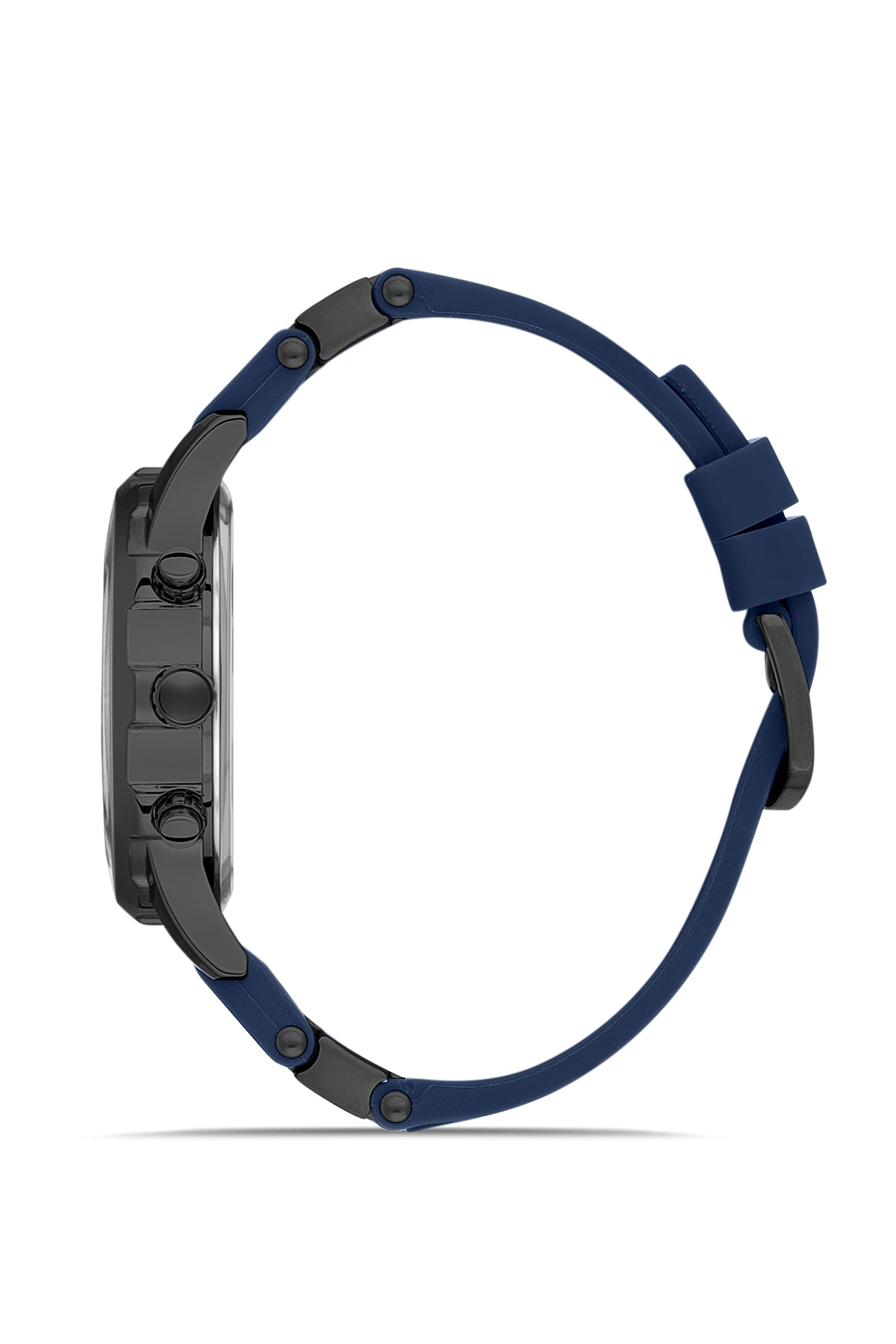 DAVID GUNER Mavi Kadranlı Gunmetal Detaylı Mavi Silikon Kayışlı Erkek Kol Saati - DG-8456GD-ZA3